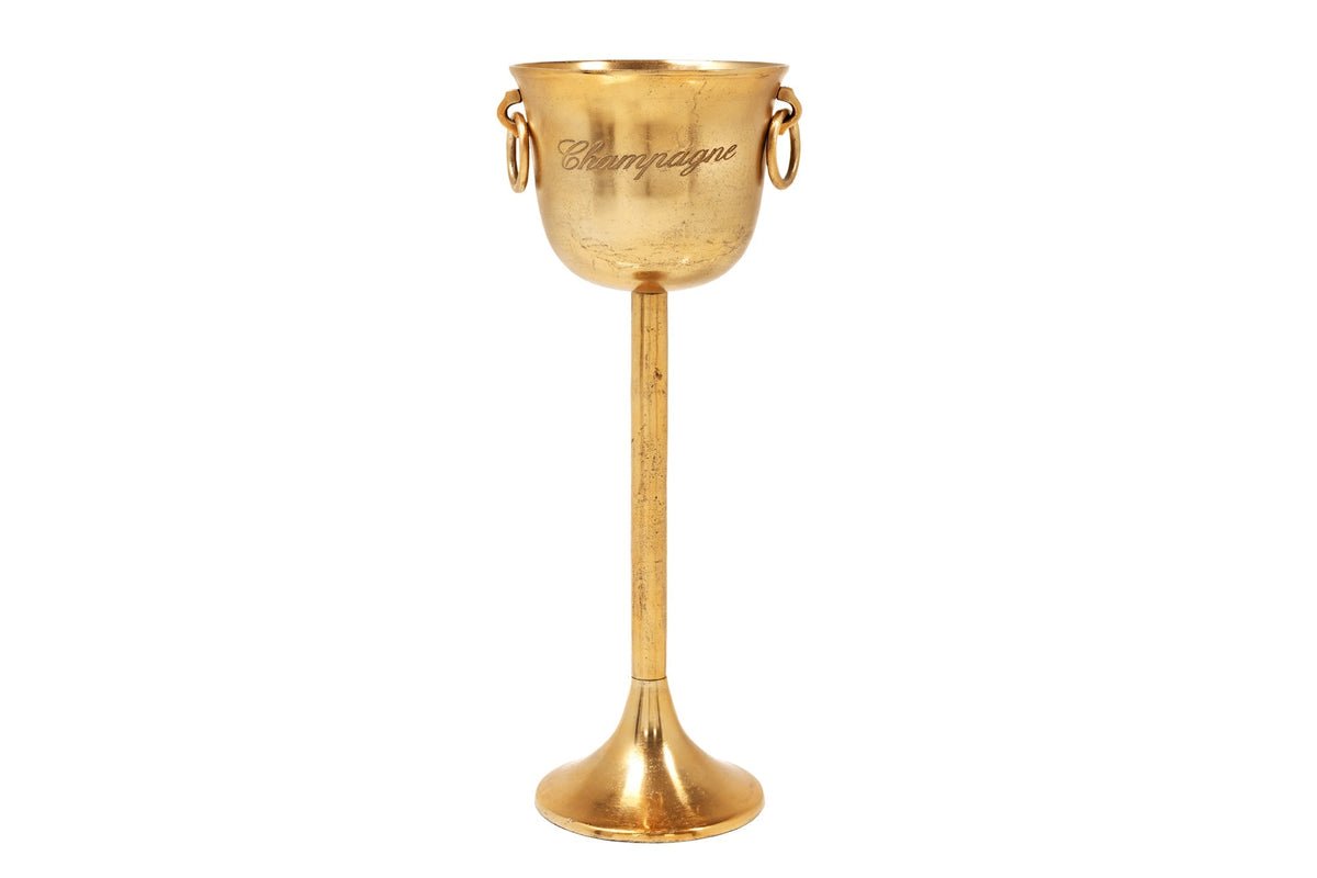 Refroidisseur de champagne décoratif CHAMPAGNE 80cm refroidisseur de bouteille en métal fait main en or antique