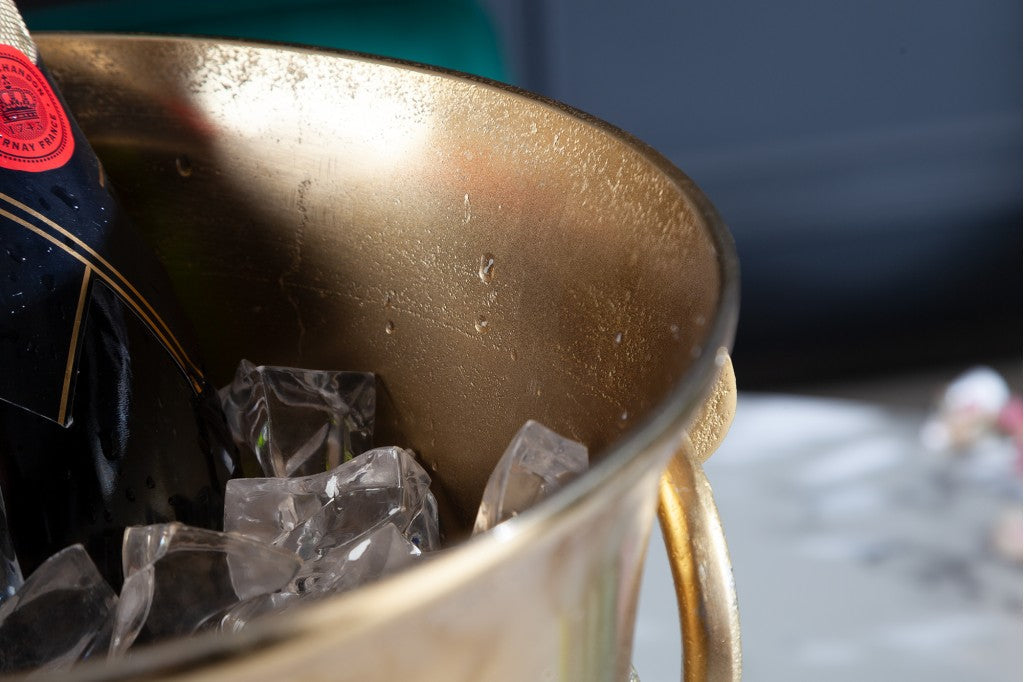 Refroidisseur de champagne élégant CHAMPAGNE Refroidisseur de bouteille doré 40 cm