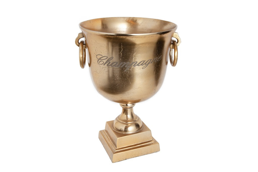 Refroidisseur de champagne élégant CHAMPAGNE Refroidisseur de bouteille doré 40 cm