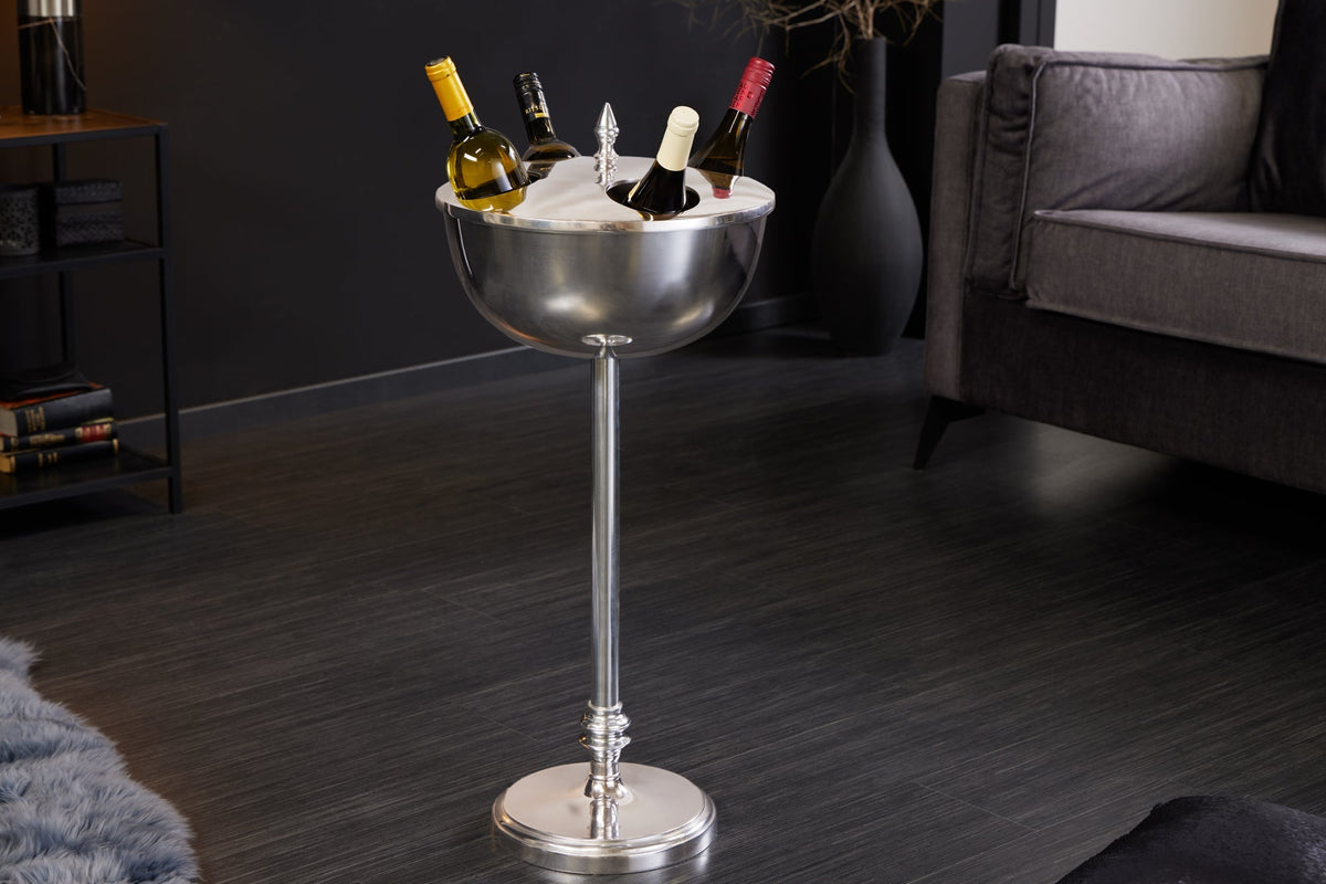 Refroidisseur de vin décoratif VINO 80cm refroidisseur de bouteille en métal argenté fait à la main refroidisseur de champagne