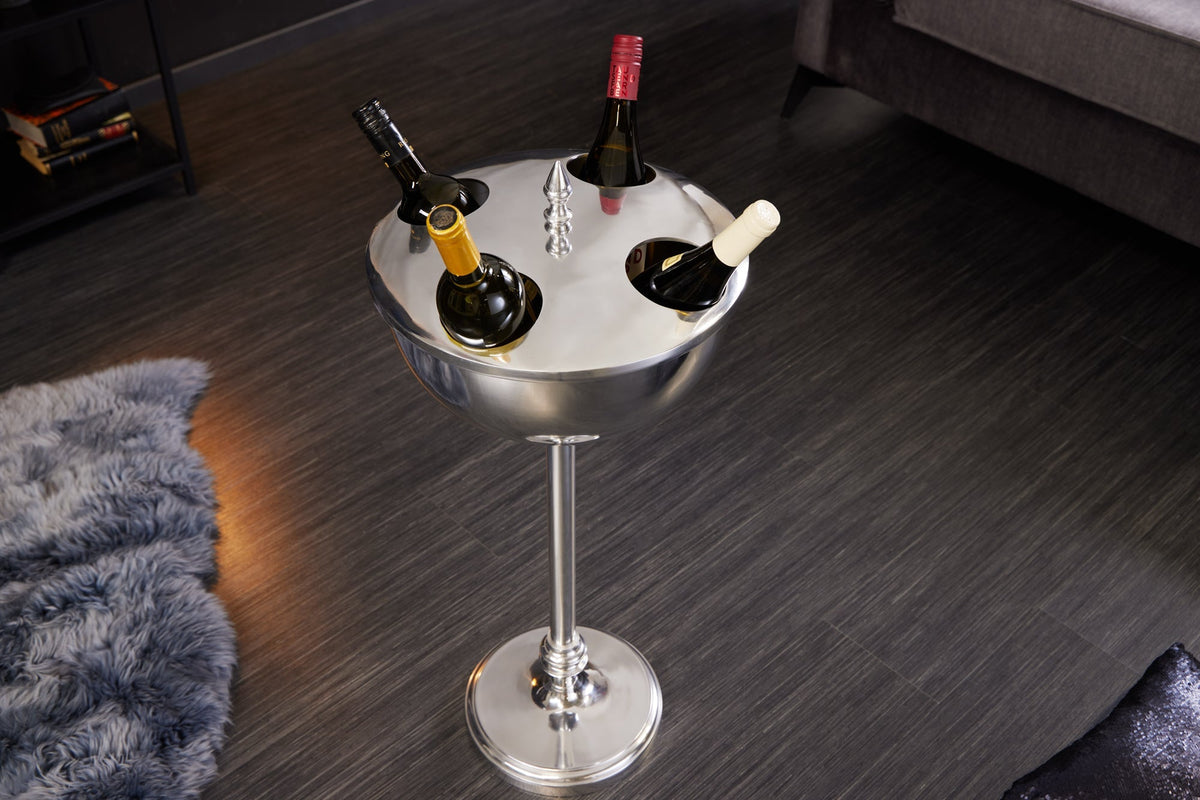 Refroidisseur de vin décoratif VINO 80cm refroidisseur de bouteille en métal argenté fait à la main refroidisseur de champagne