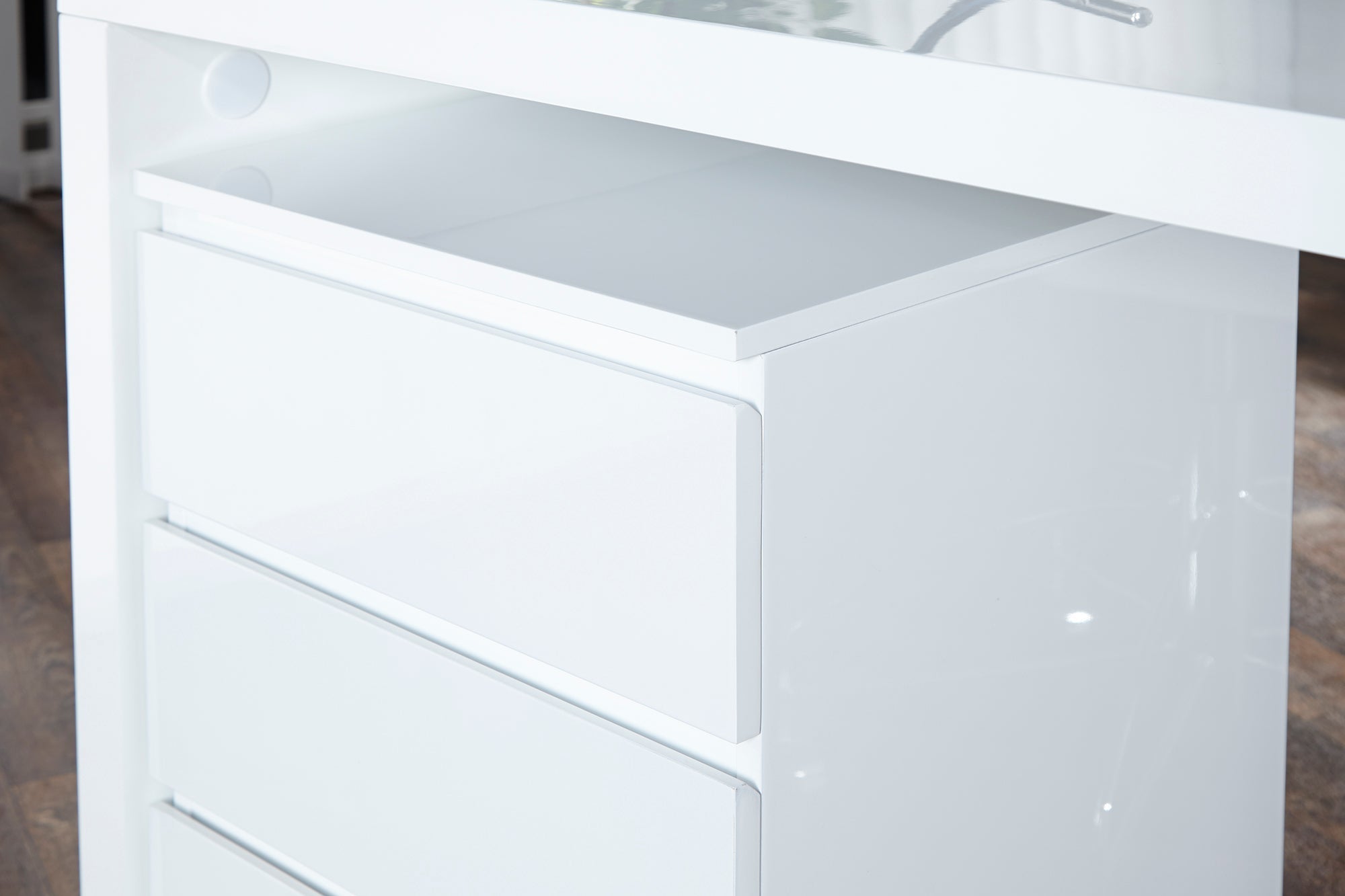 Roll conteneur moderne BIG DEAL 45cm blanc brillant 3 tiroirs
