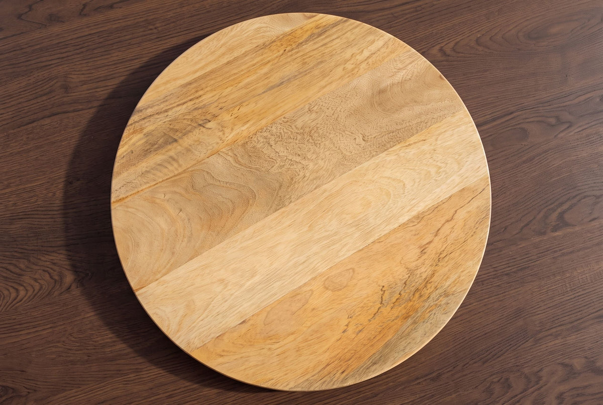 Runder Drehteller MAKASSAR 50cm natur Mangoholz massiv handmade