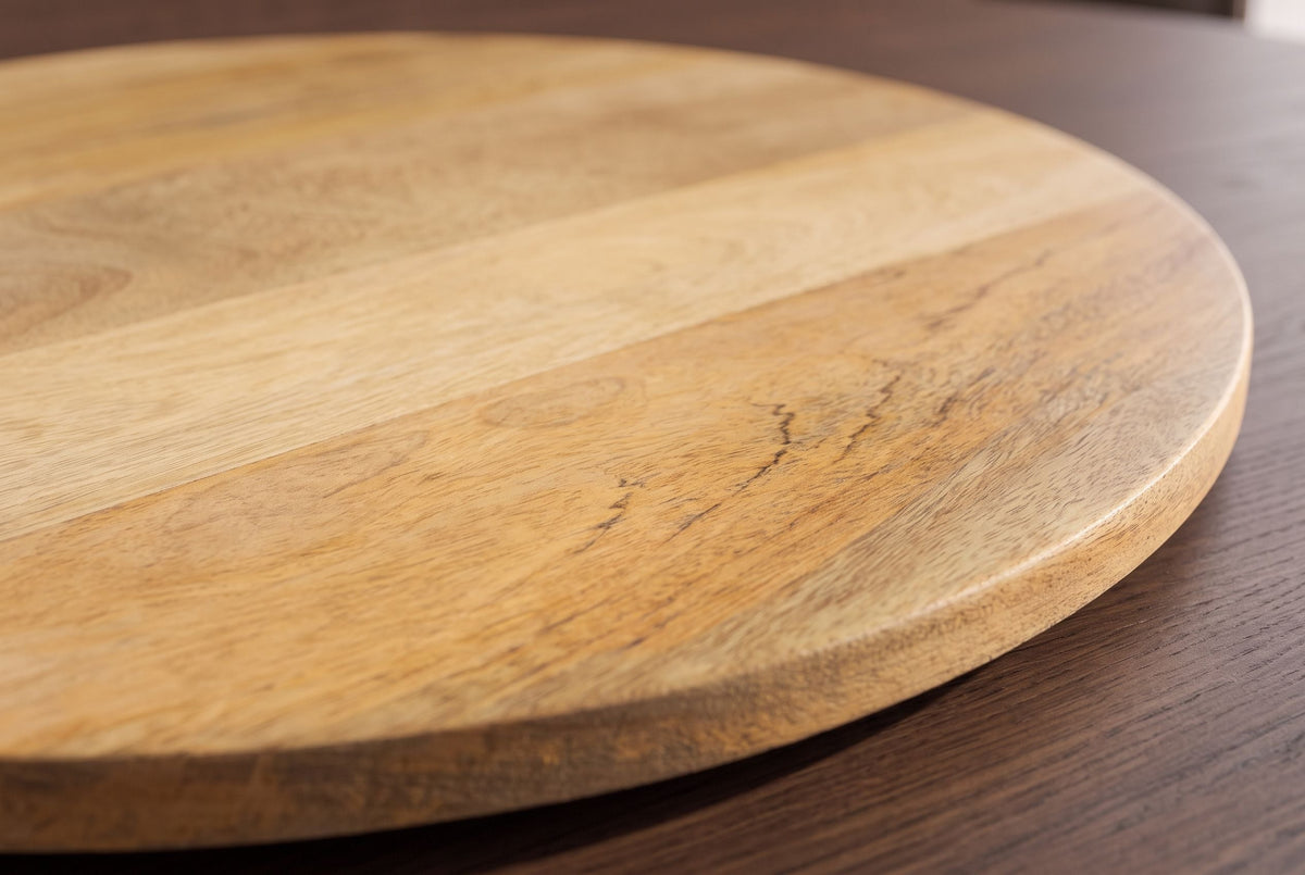 Runder Drehteller MAKASSAR 50cm natur Mangoholz massiv handmade
