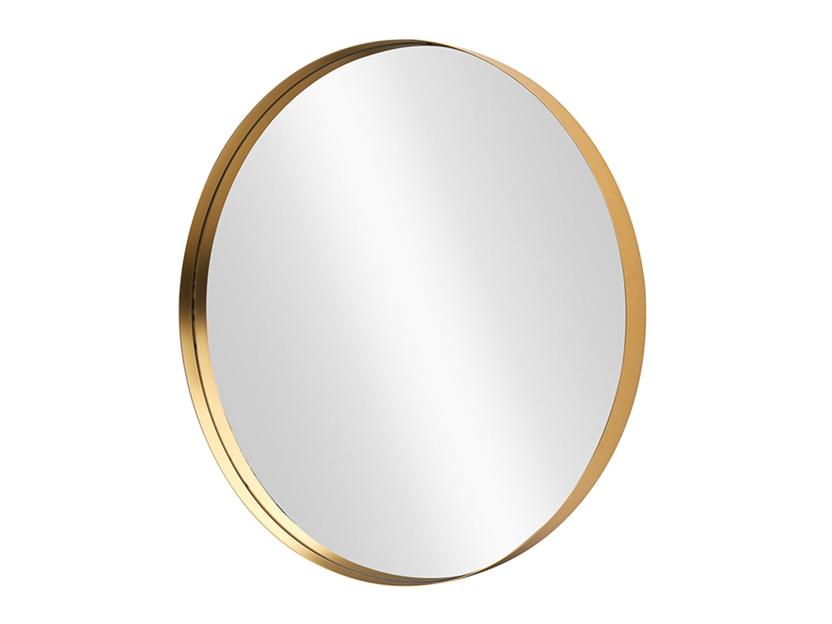 Runder Wandspiegel PORTRAIT 60cm gold mit Metallrahmen