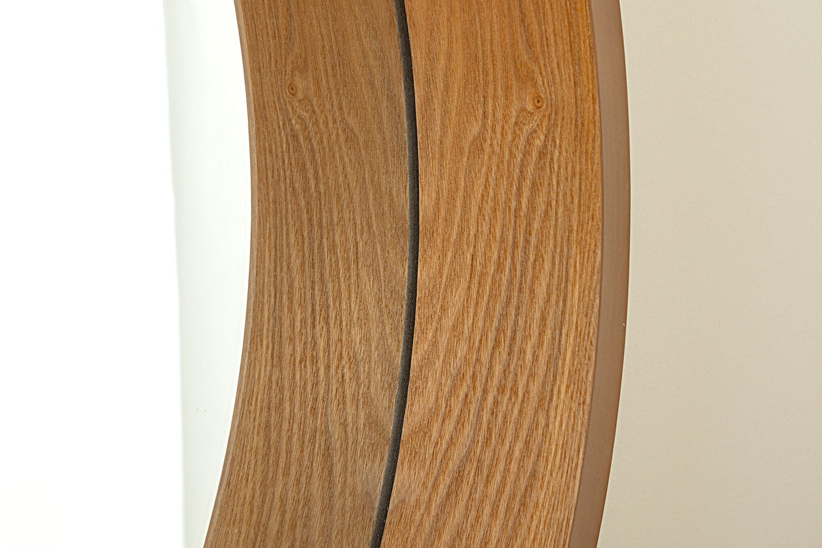 Runder Wandspiegel PORTRAIT 70cm natur Echtholzfurnier in Eichenholz-Design