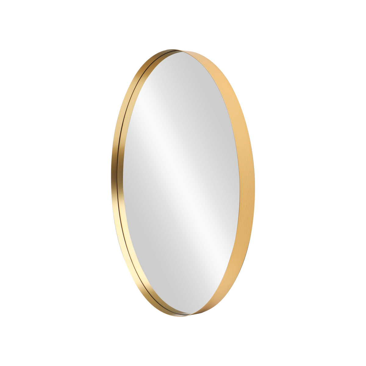 Runder Wandspiegel PORTRAIT 75cm gold mit Metallrahmen