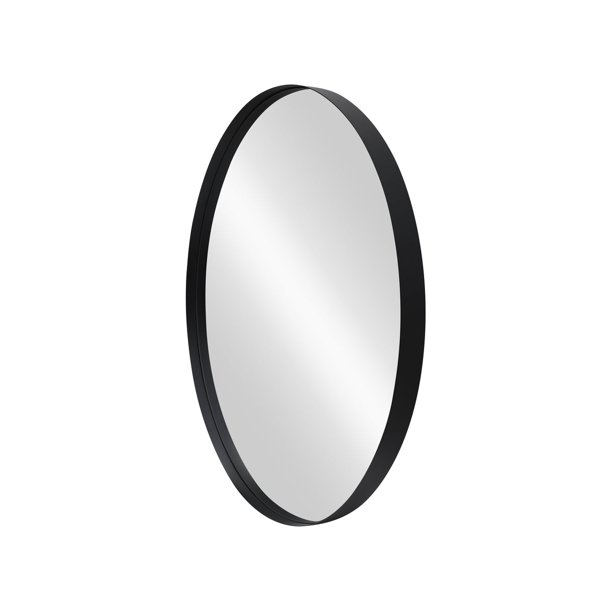 Runder Wandspiegel PORTRAIT 75cm schwarz mit Metallrahmen