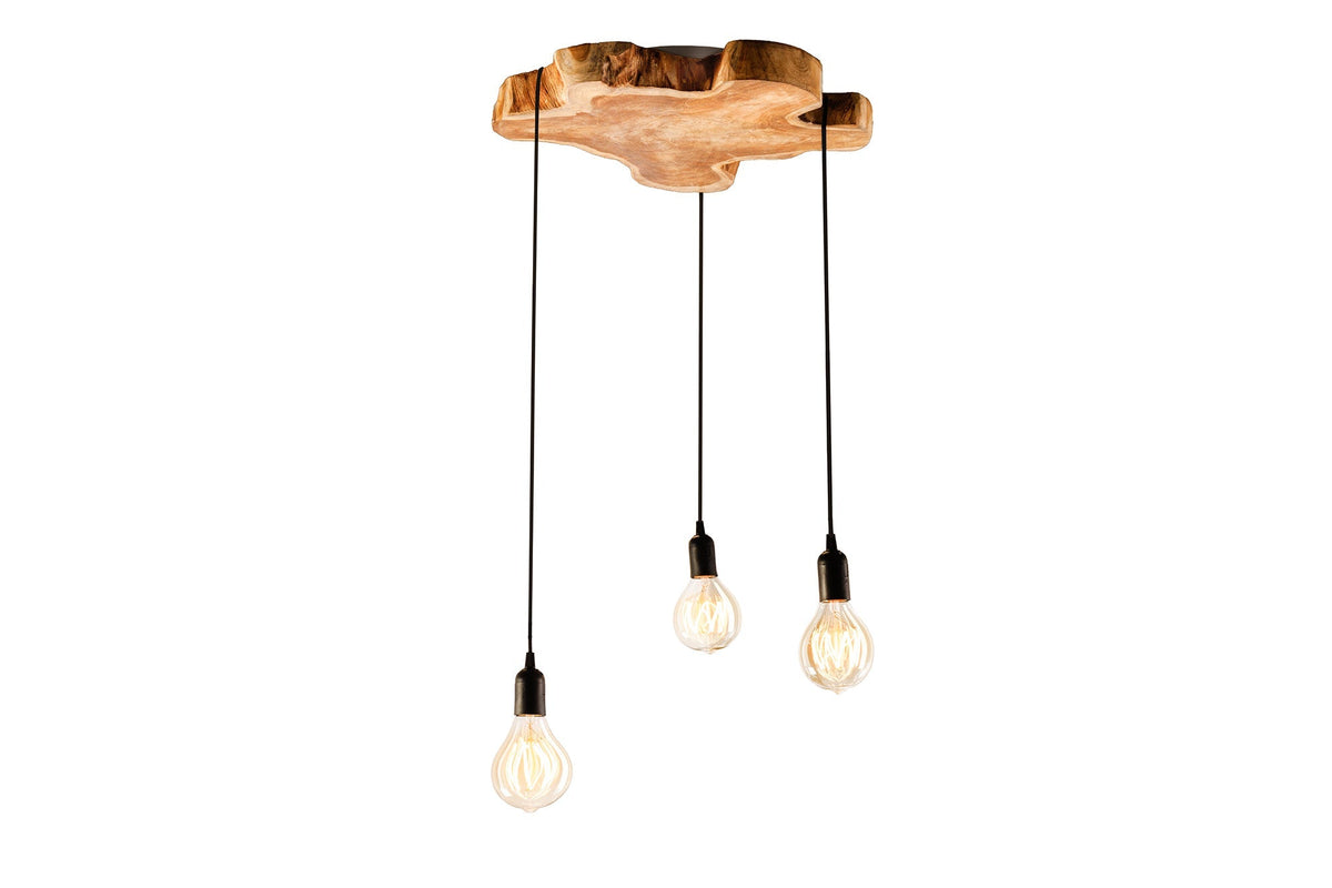 Suspension faite main HYPNOTIC 50cm longane naturel bois massif
