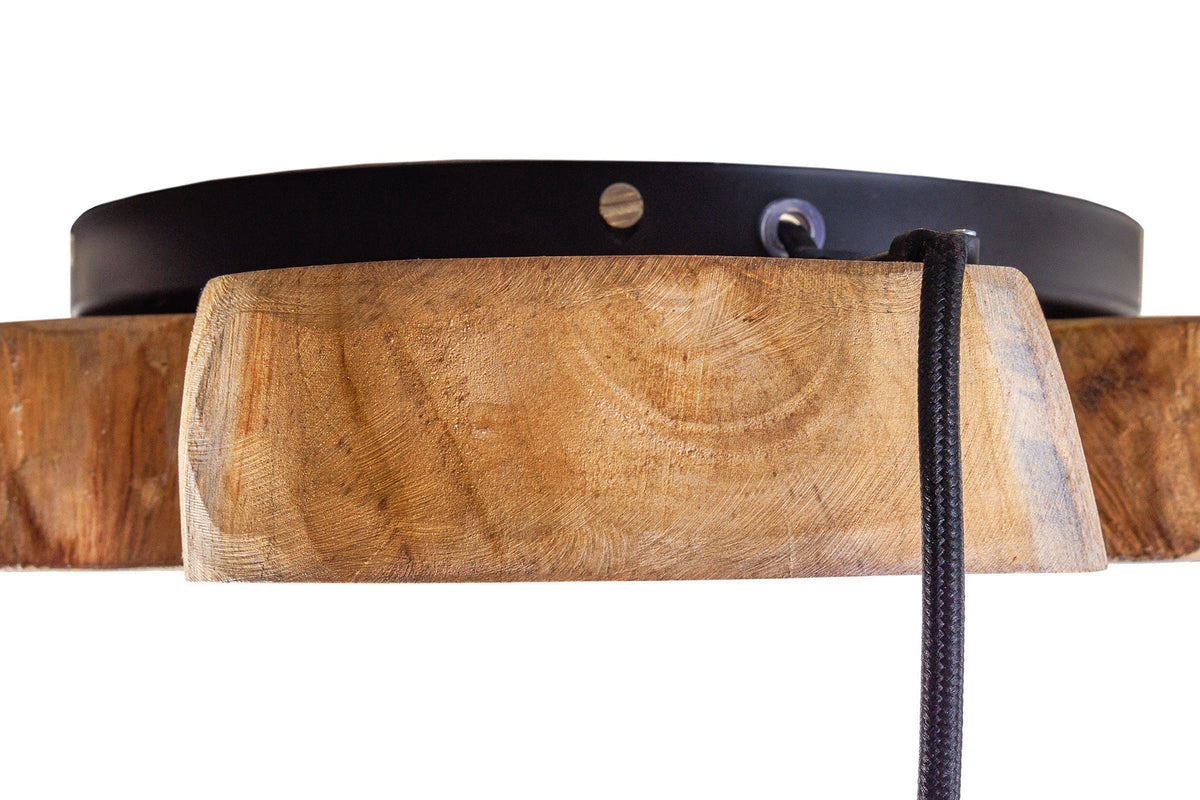 Suspension faite main HYPNOTIC 50cm longane naturel bois massif
