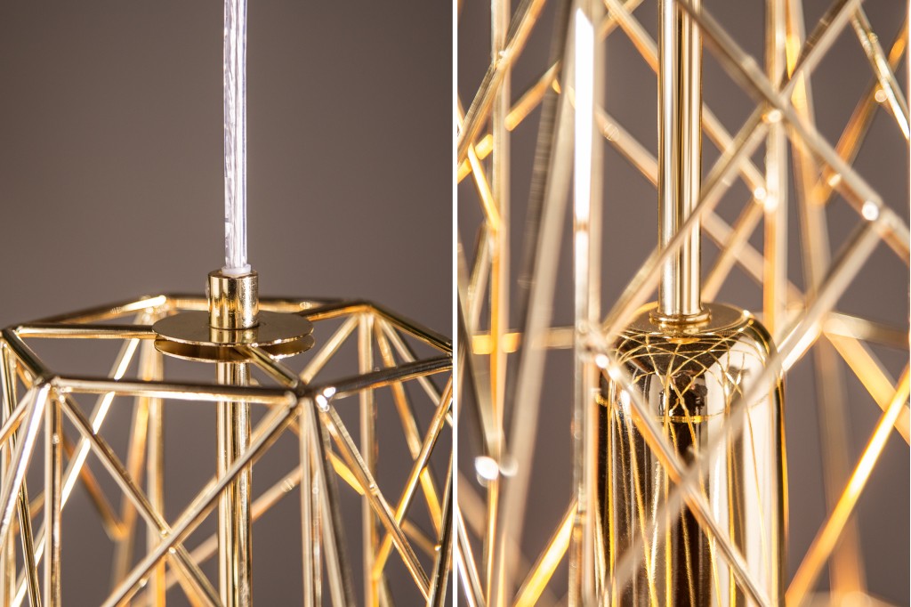Suspension filigrane CAGE S or Design industriel