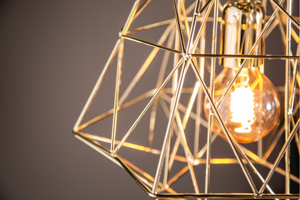 Suspension filigrane CAGE S or Design industriel