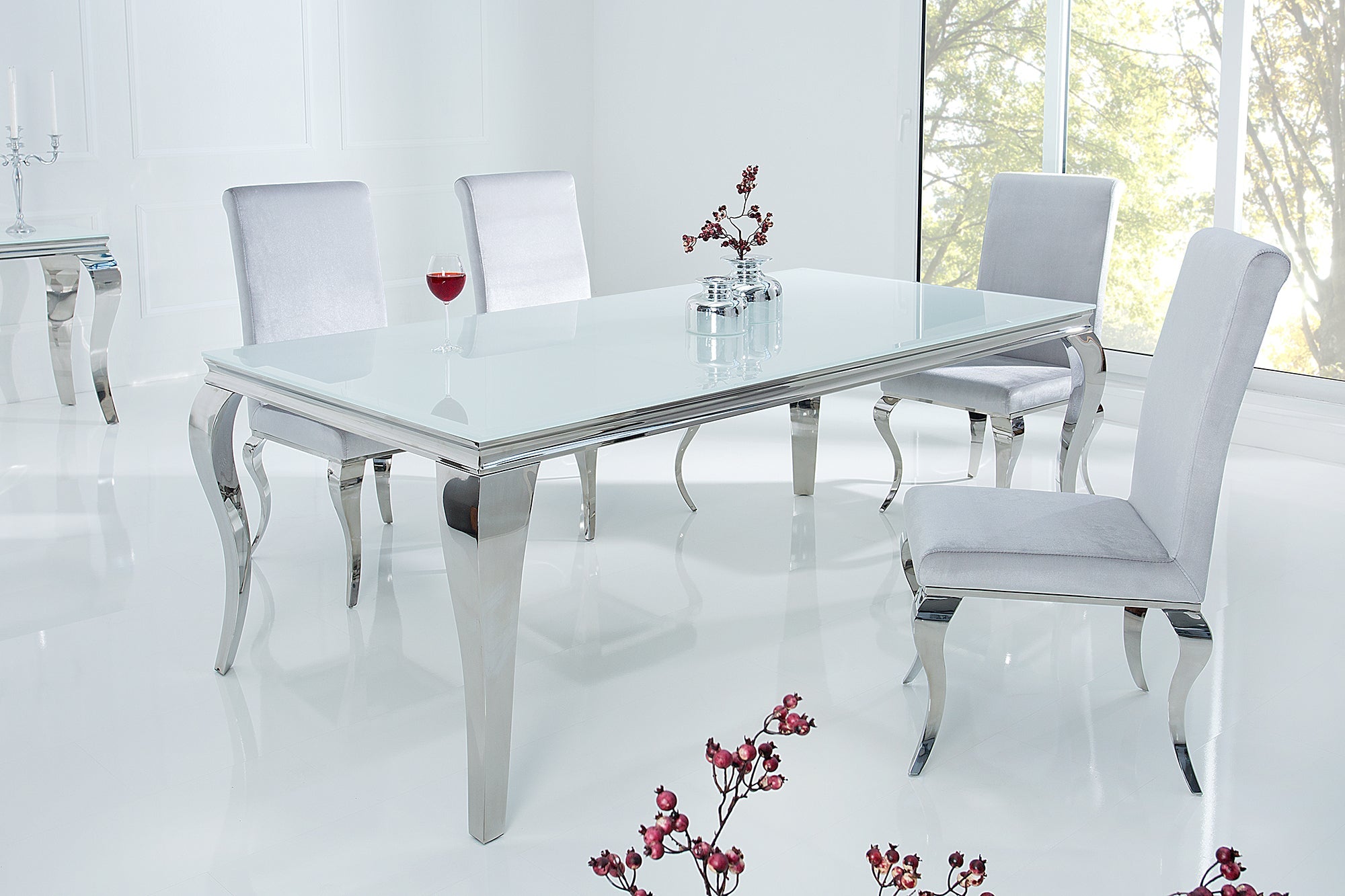mesa de comedor-elegante-y-moderno-estilo-barroco,-180-cm,-acero inoxidable-y-blanco-y-tapa-de-cristal-opal_6537903 (inv)