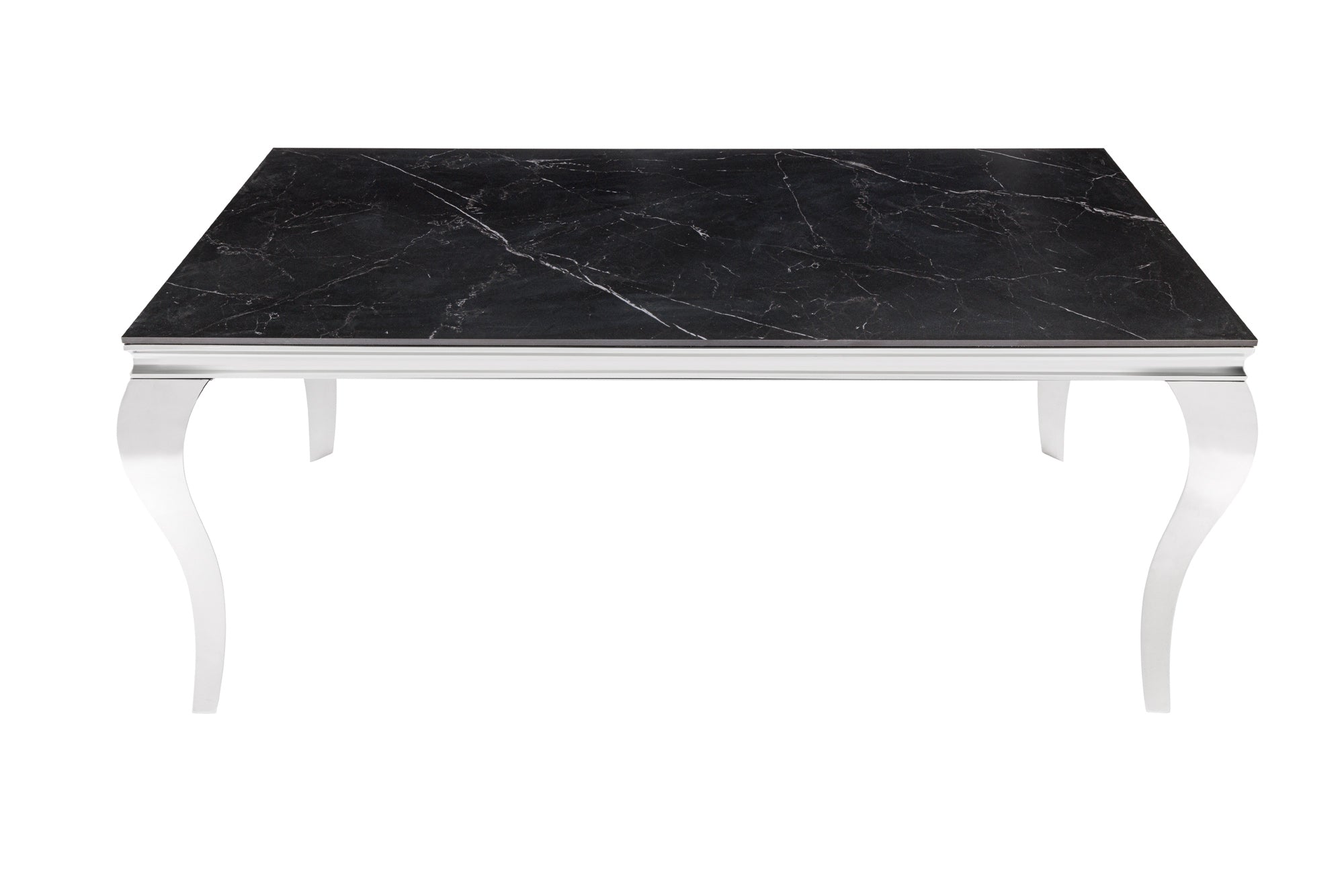 MODERNE BAROQUE mesa de comedor de diseño 180cm negro antracita cromo cerámica mármol