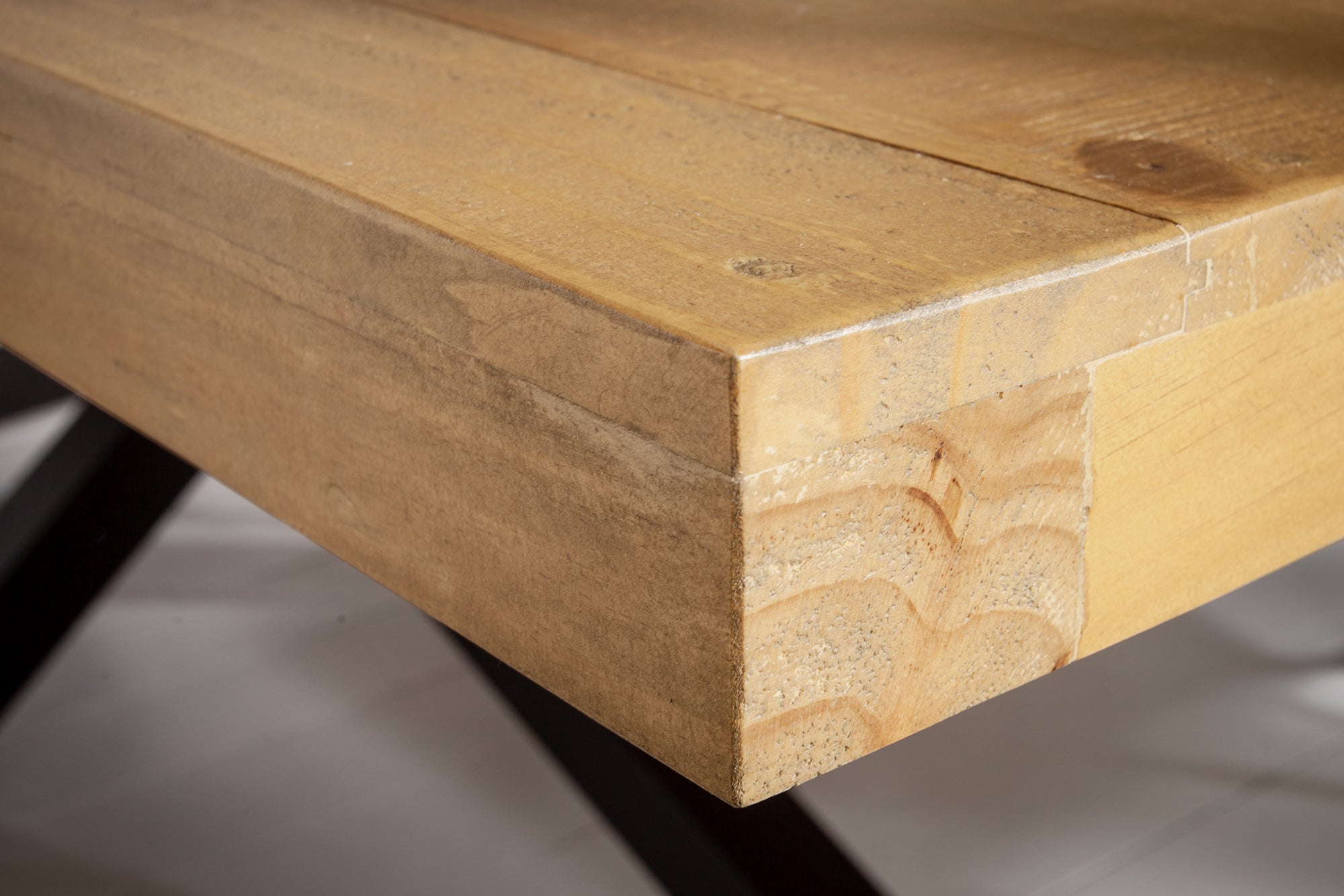 GALAXIE 200cm mesa de comedor de madera maciza vintage pino marrón reciclado diseño industrial