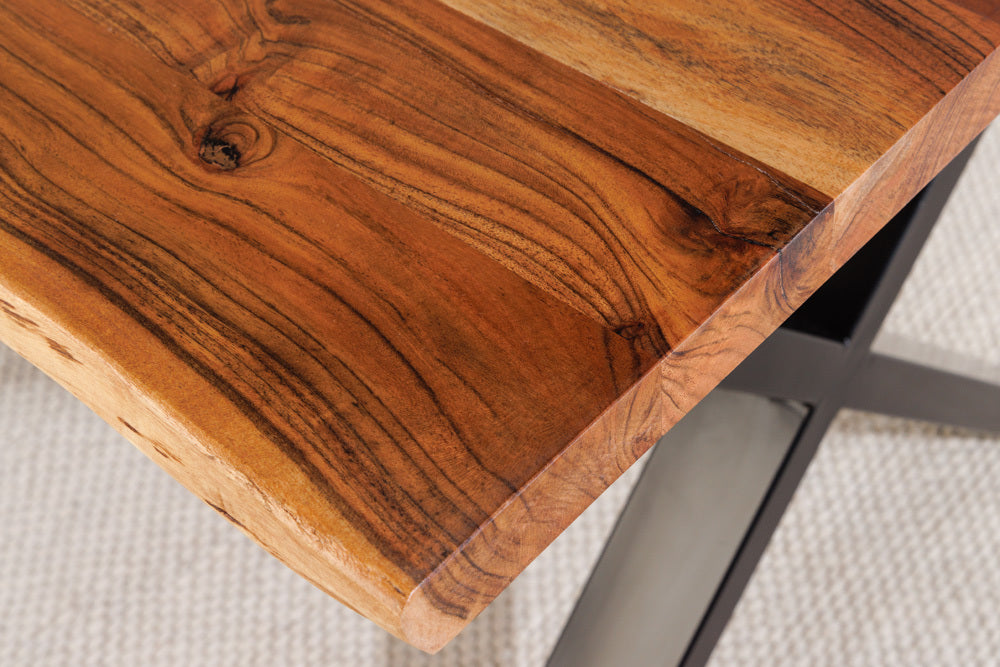 table-a-manger-en-bois-massif-mammut-160cm-bord-acacia-structure-x-design-industriel-plateau-2,6-cm_43480 (inv)