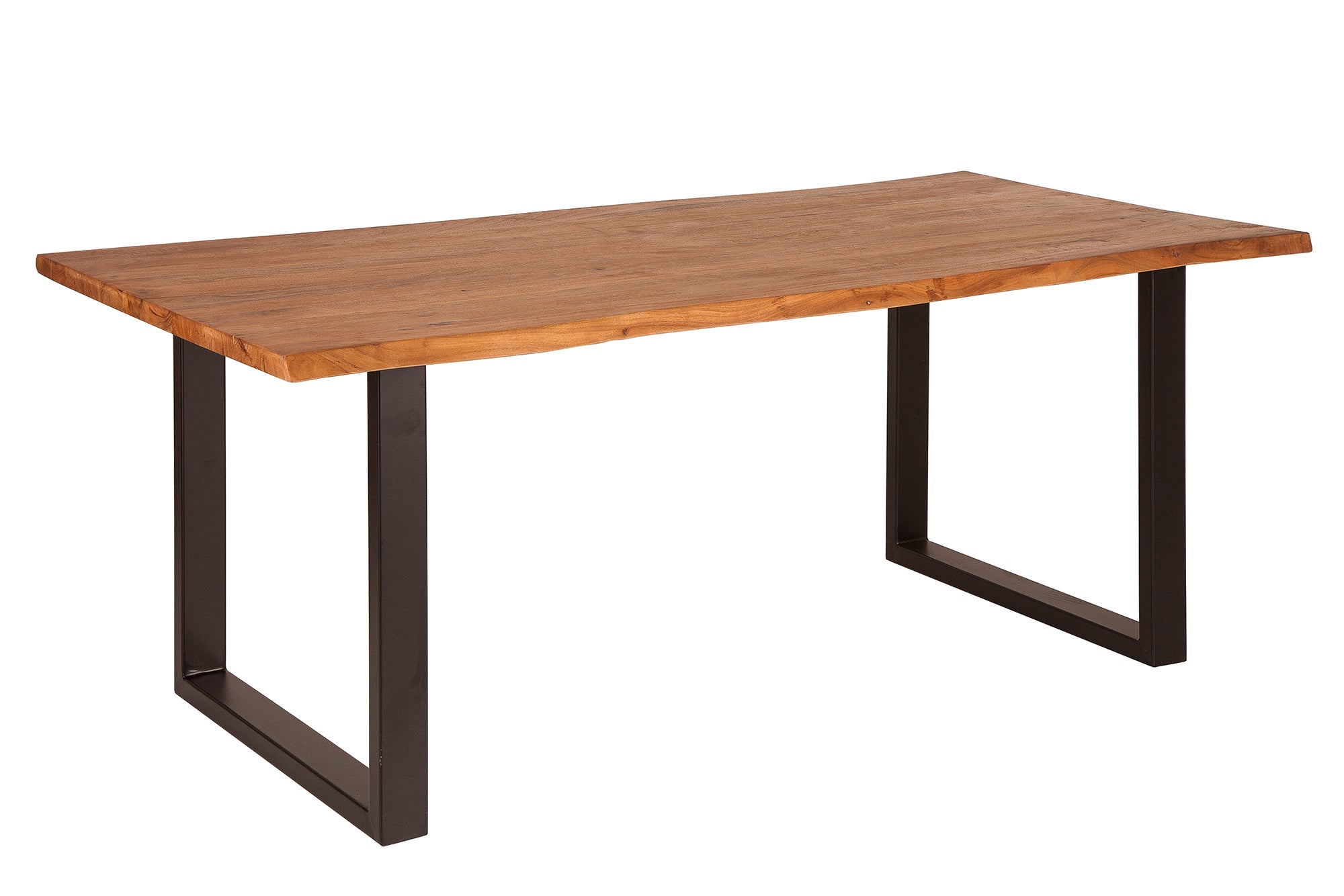 Mesa de comedor de madera maciza MAMMUT 180cm borde de acacia silvestre diseño industrial tablero 3,5cm