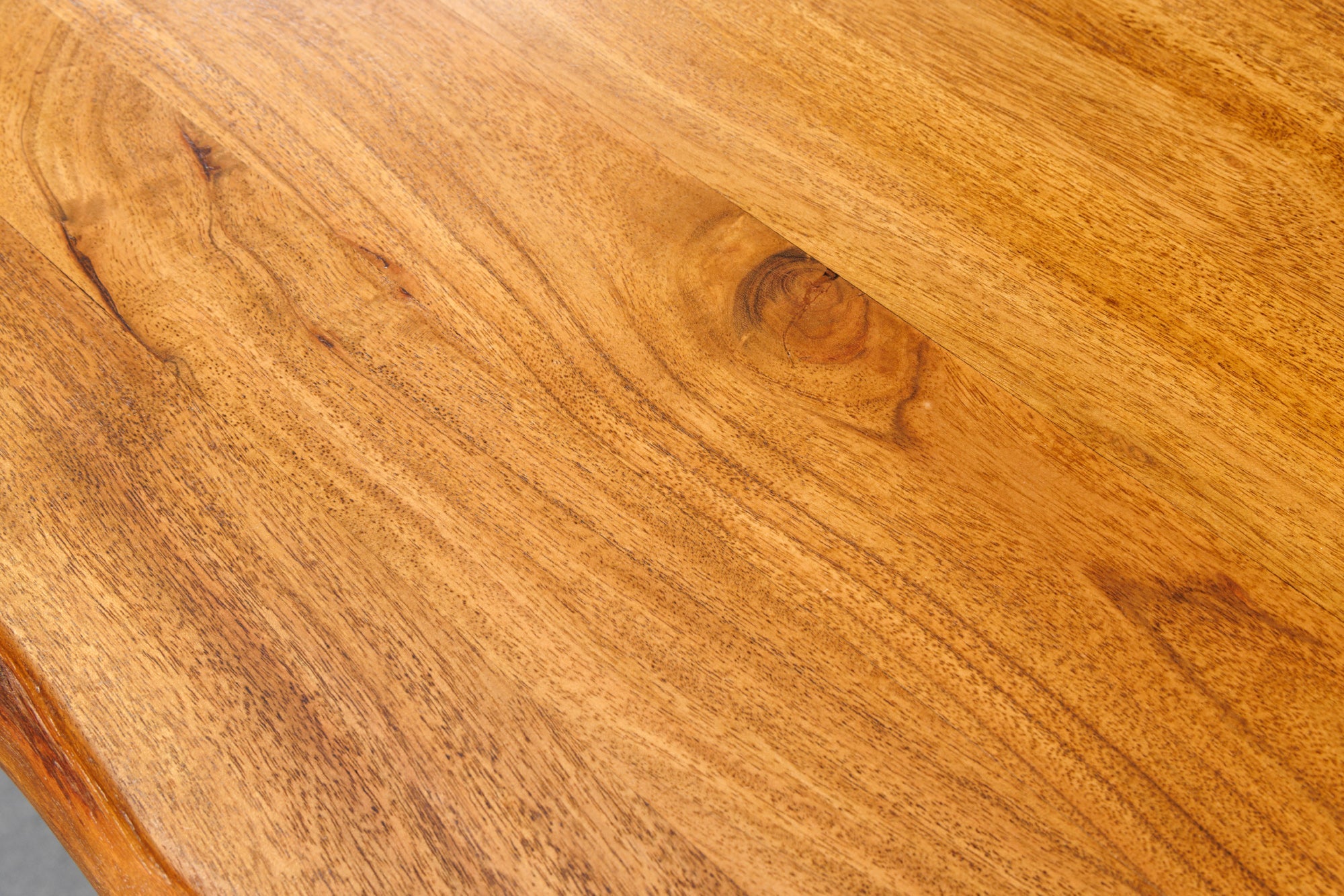 Mesa de comedor de madera maciza MAMMUT 200 cm marco en forma de X de acacia borde de metal negro tablero 5 cm