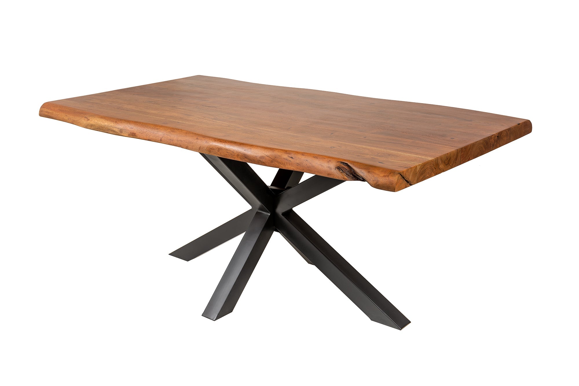 MAMMUT NATURE mesa de comedor de madera maciza 180cm Miel Acabado Acacia Canto de arbol 6cm