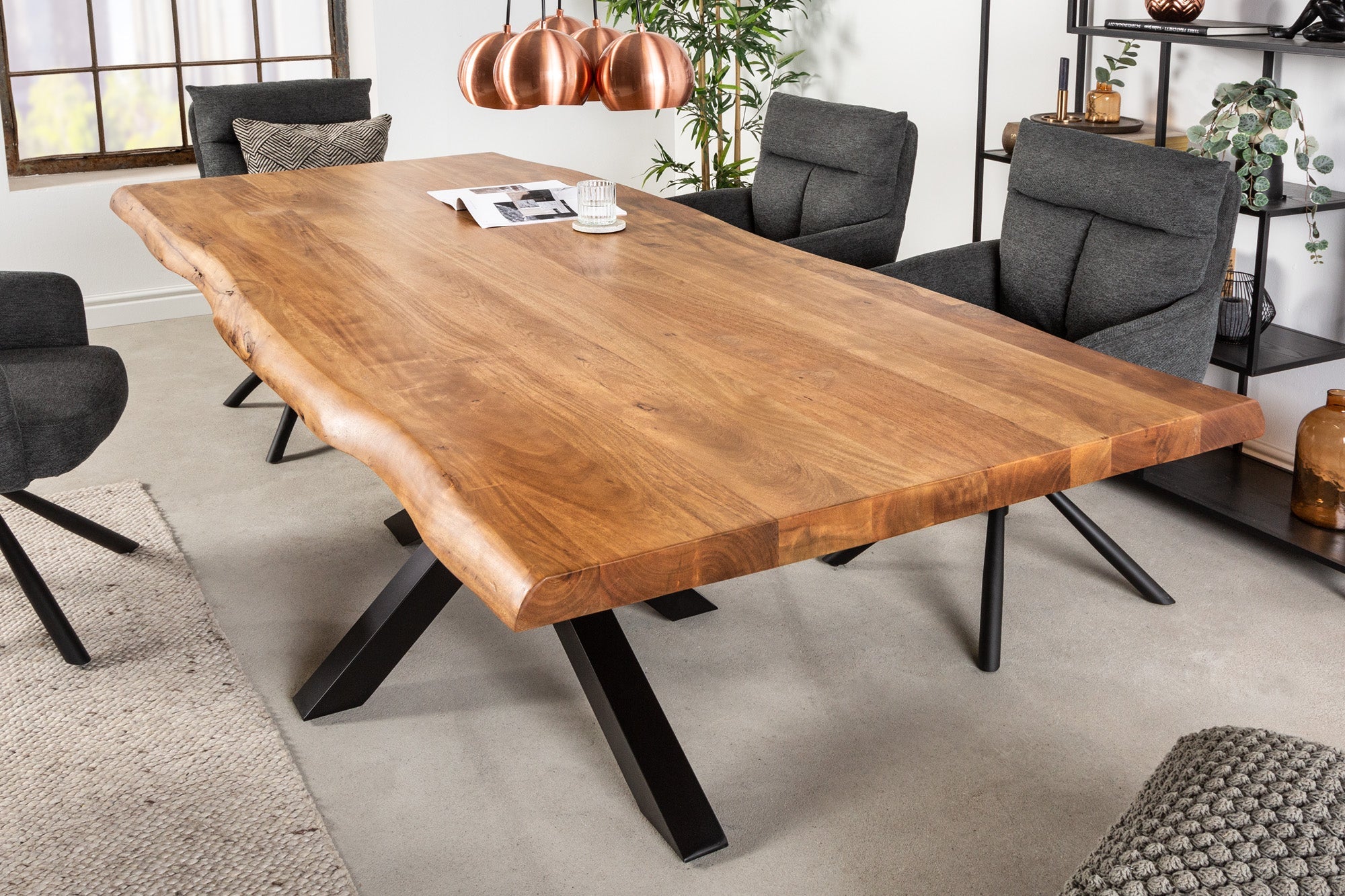 table-a-manger-en-bois-massif-mammut-nature-220cm-structure-en-metal-acacia-bord-en-arbre-noir-plateau-6cm_41743 (inv)