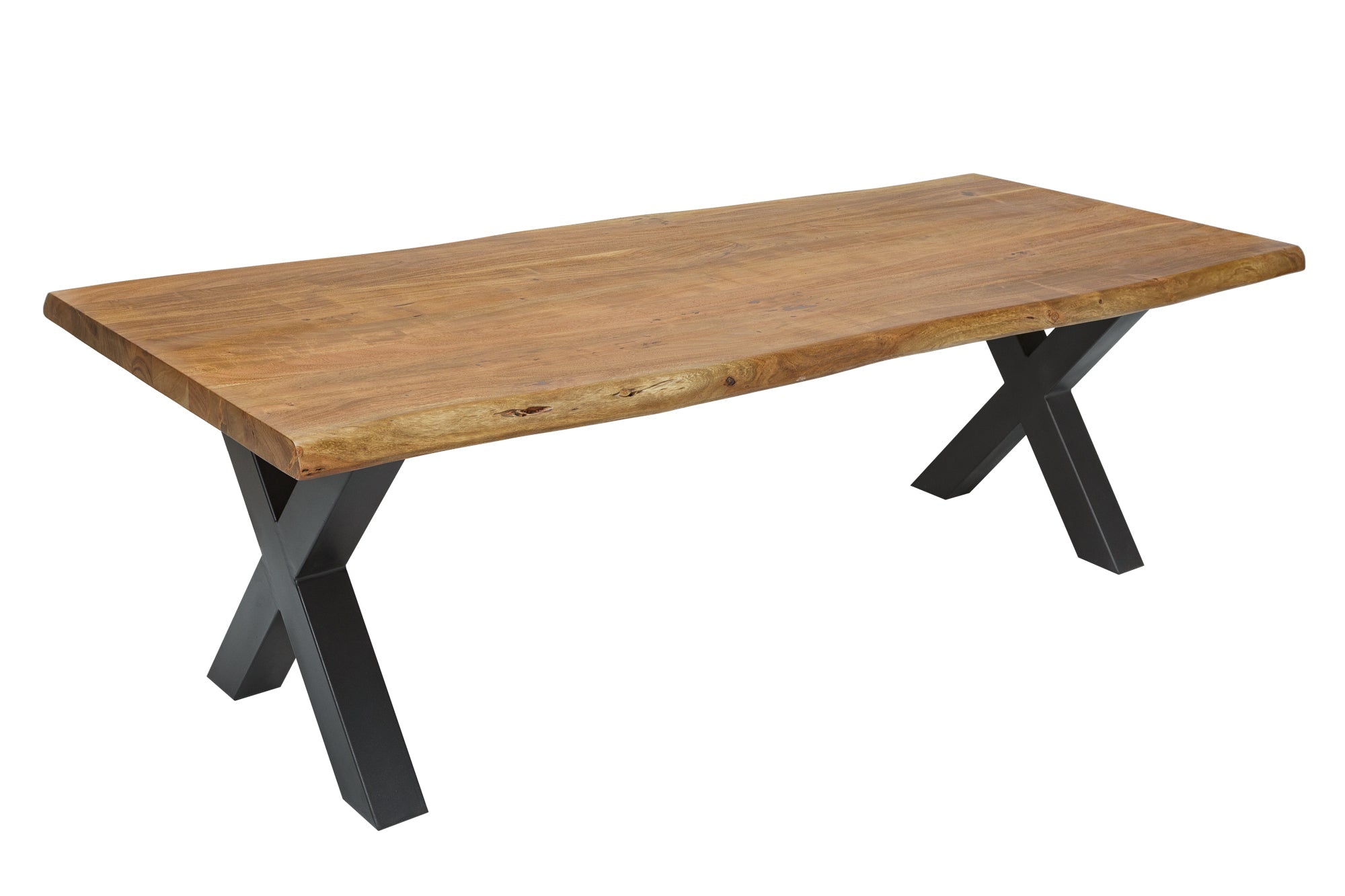 MAMMUT NATURE mesa de comedor de madera maciza 240cm acacia borde X marco 6cm tapa
