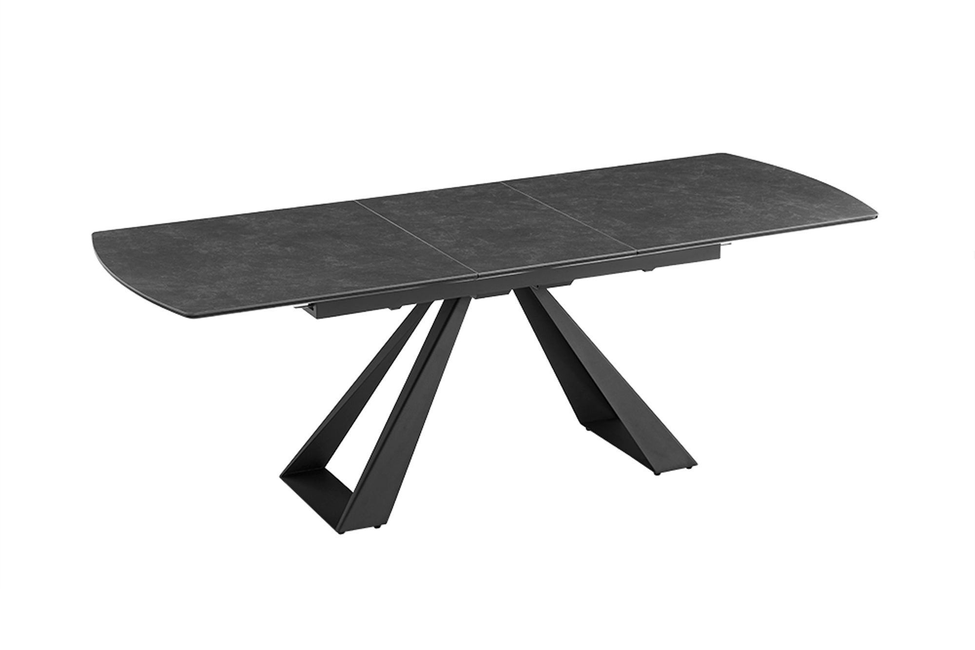 Table à manger extensible CONCORD 180-230cm céramique gris graphite métal noir