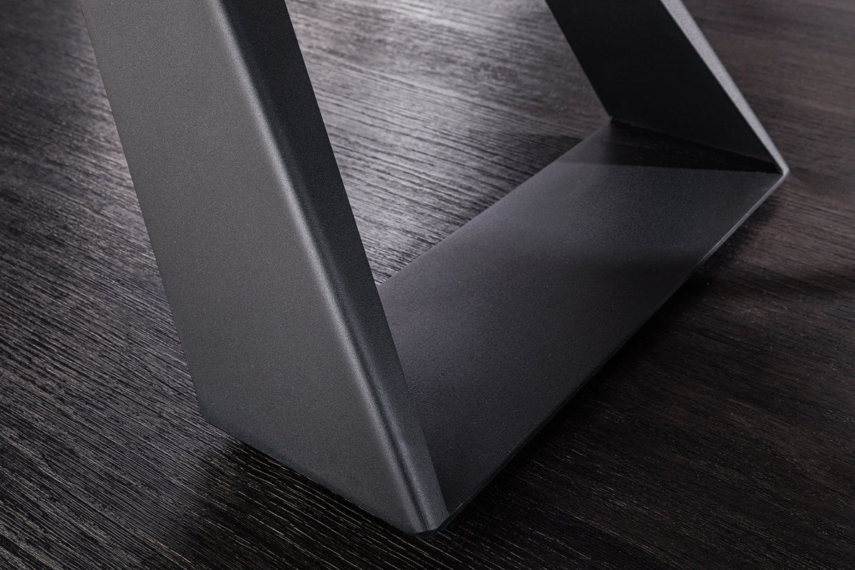 Table à manger extensible CONCORD 180-230cm céramique gris graphite métal noir