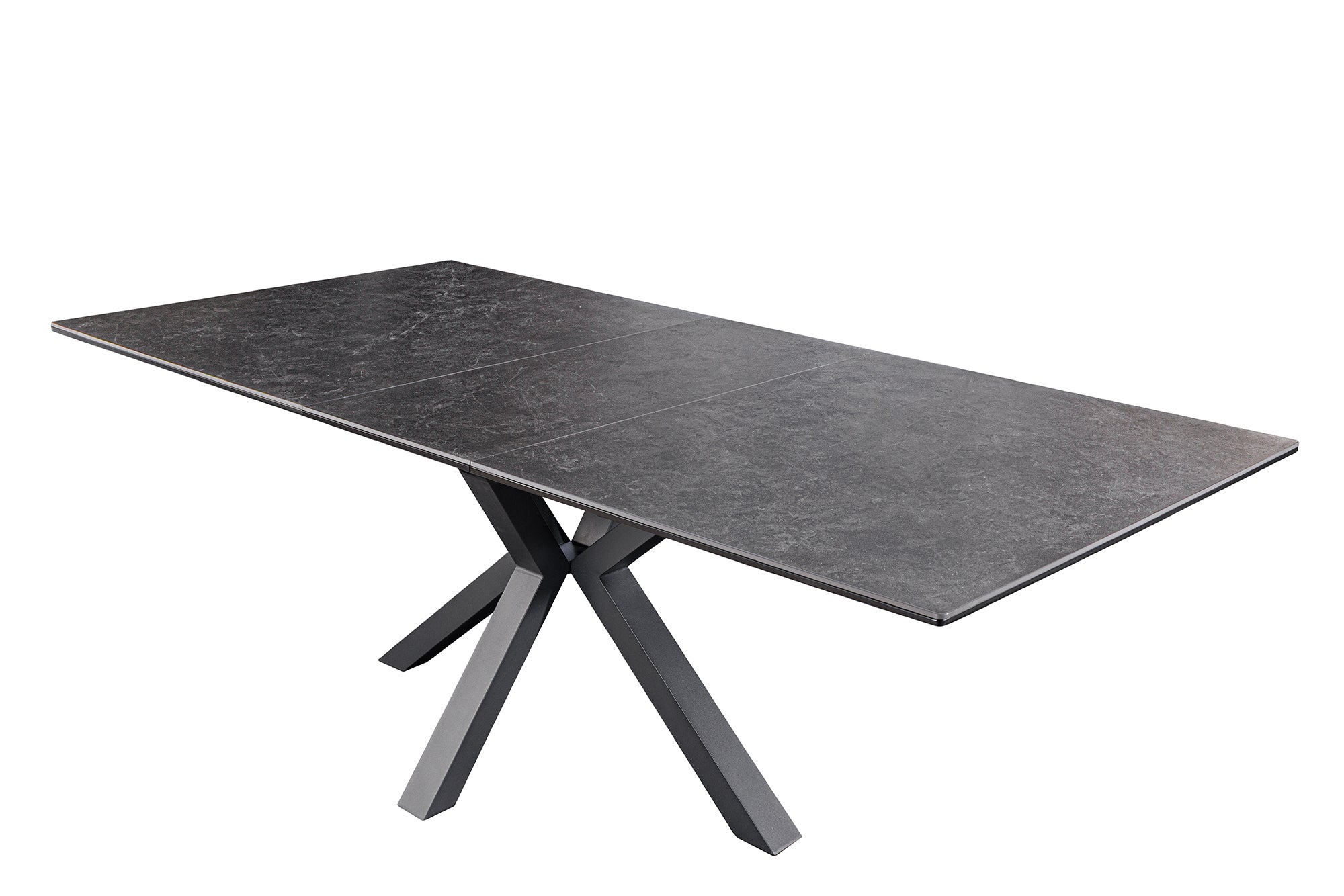 Table à manger extensible ETERNITY 160-200cm céramique gris graphite métal noir