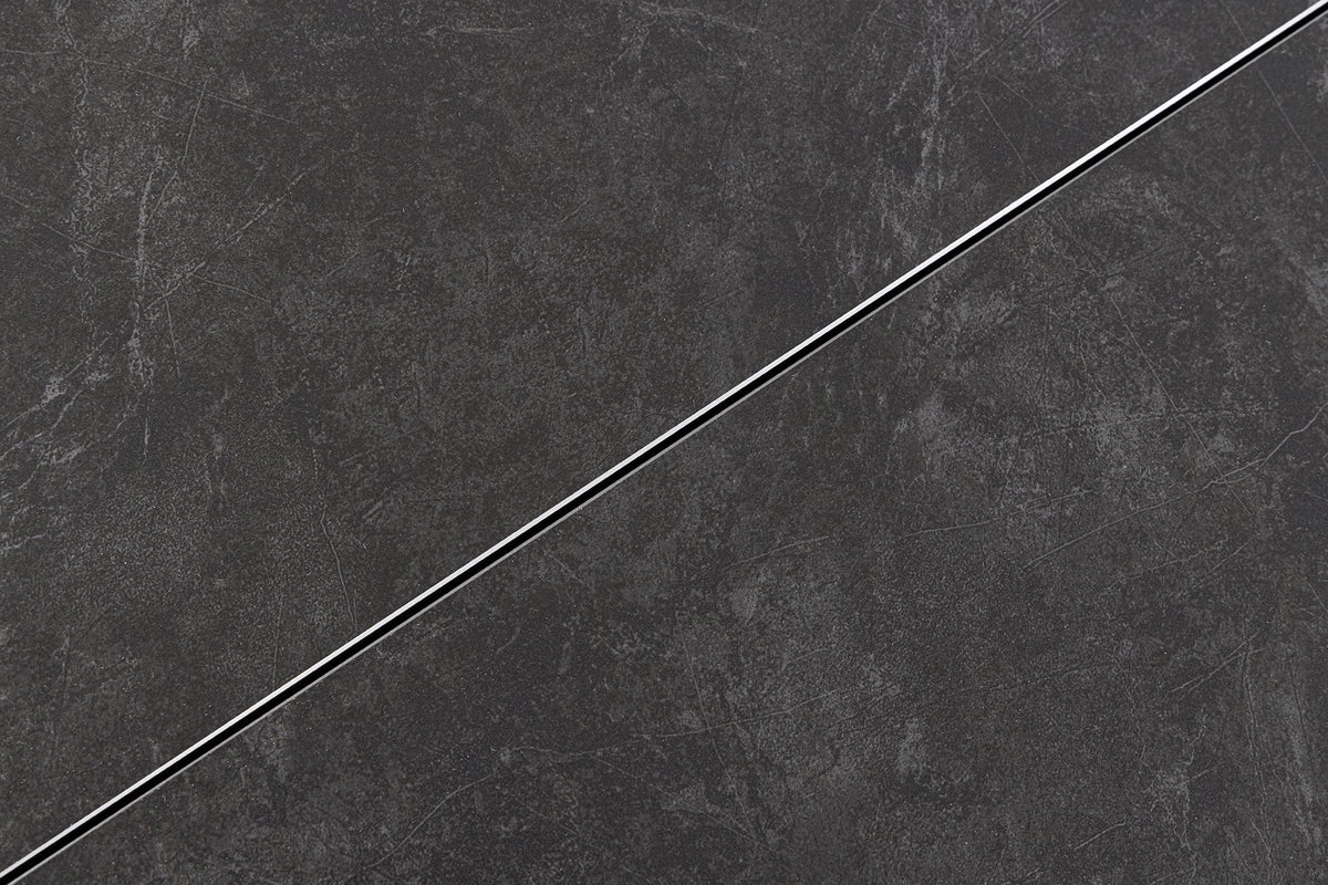 Table à manger extensible ETERNITY 160-200cm céramique gris graphite métal noir