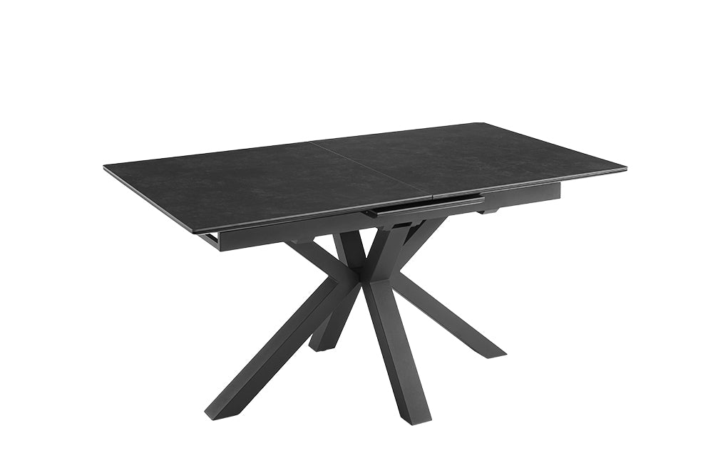 Table à manger extensible ETERNITY 160-200cm gris graphite céramique noir métal