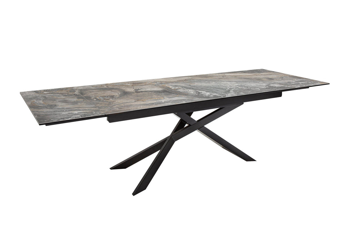 Table à manger extensible EUPHORIA 180-220-260cm céramique taupe anthracite fabriquée en Italie
