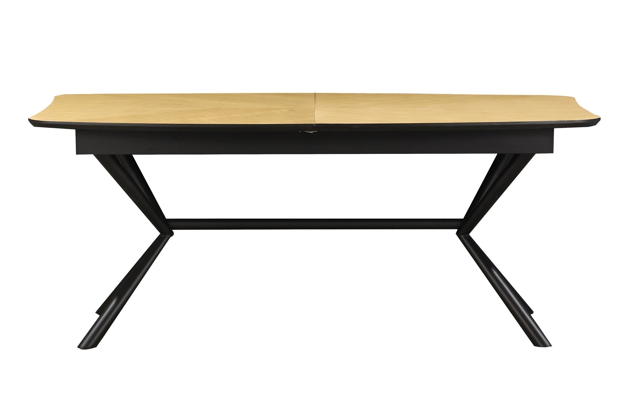 Table à manger extensible GRANDEZZA 180-270cm chêne naturel métal noir