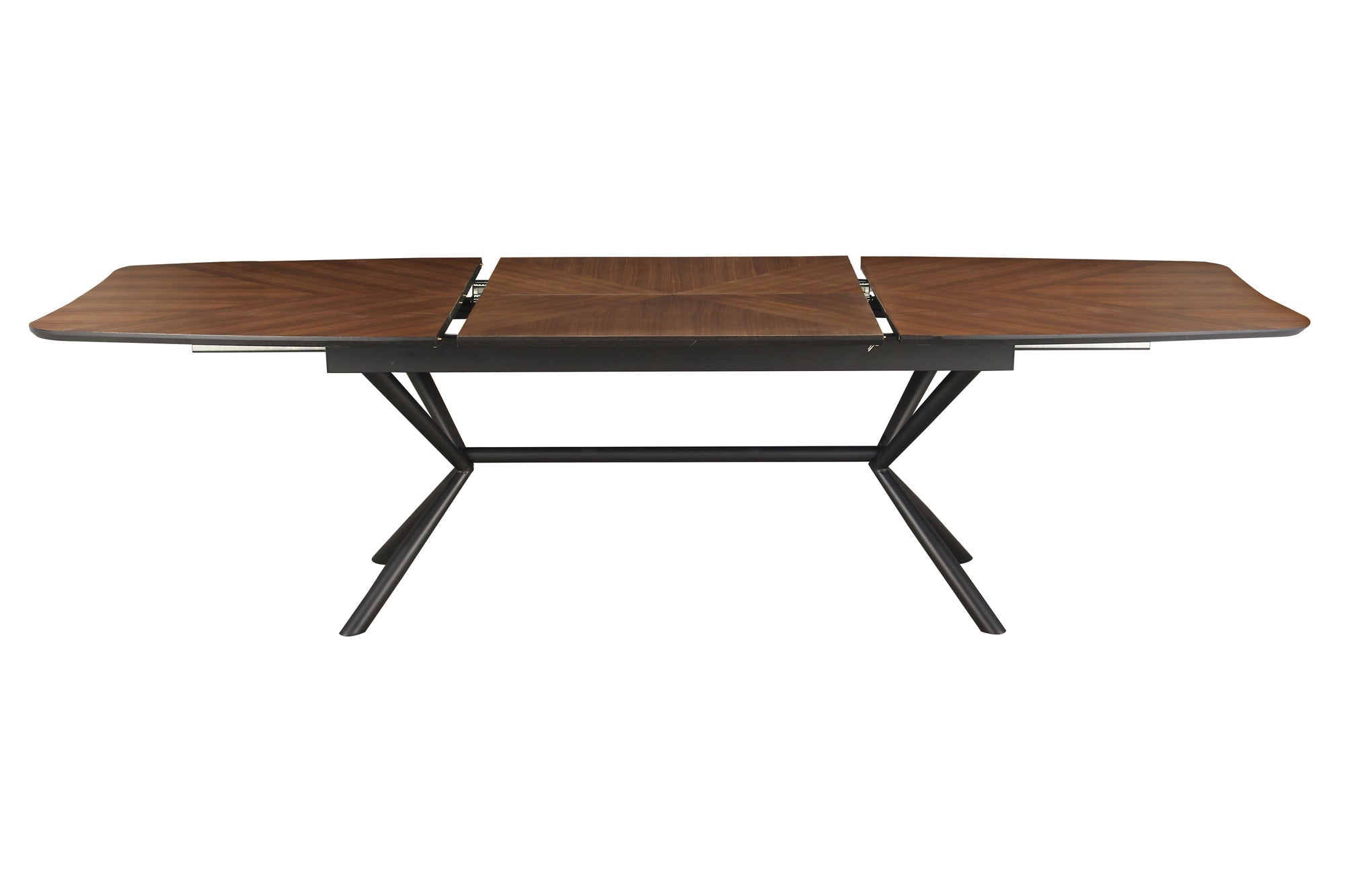 Table à manger extensible GRANDEZZA 180-270cm noyer naturel métal noir