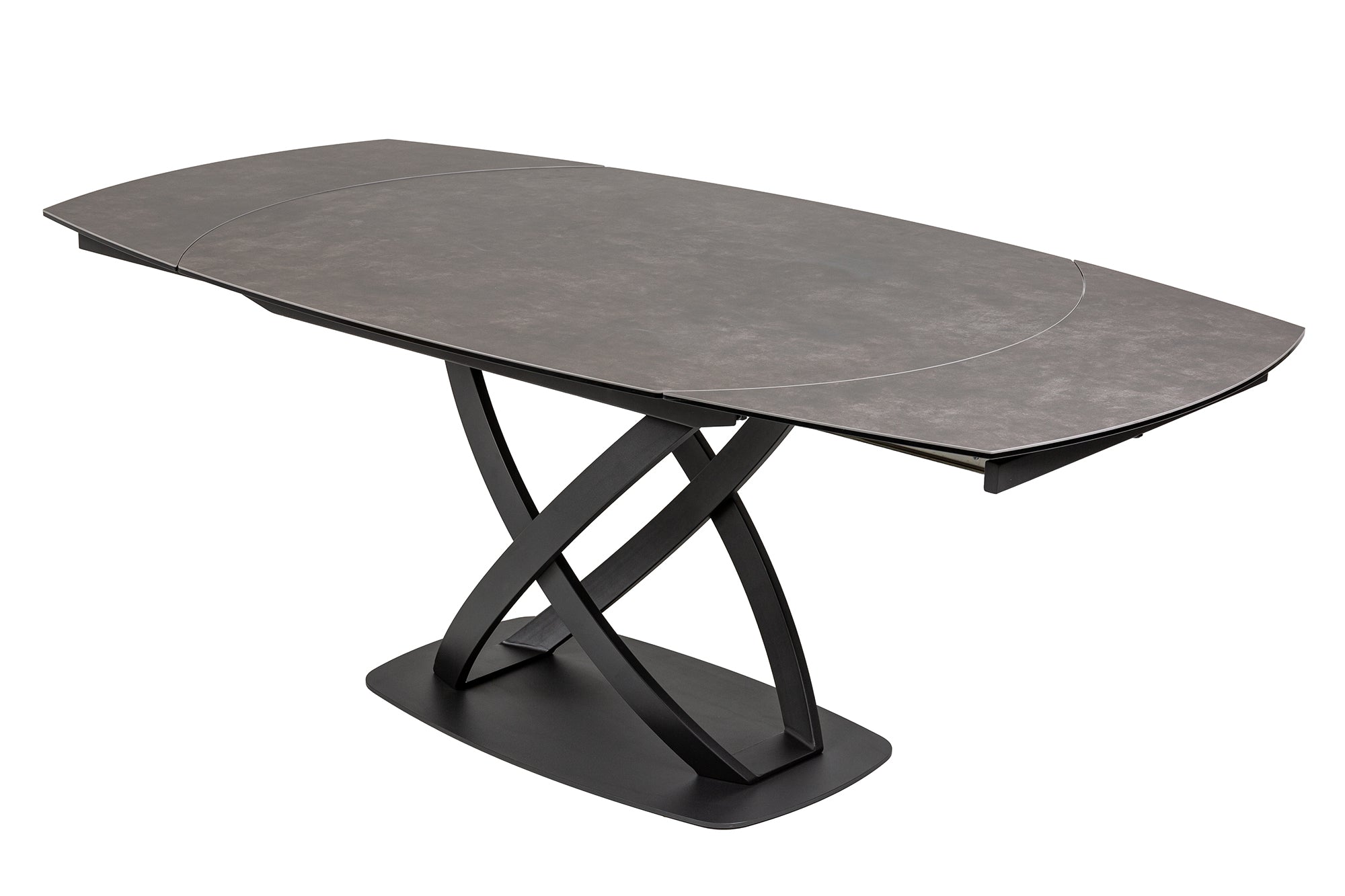 Table à manger extensible INCEPTION 130-190cm ovale en céramique anthracite fabriquée en Italie