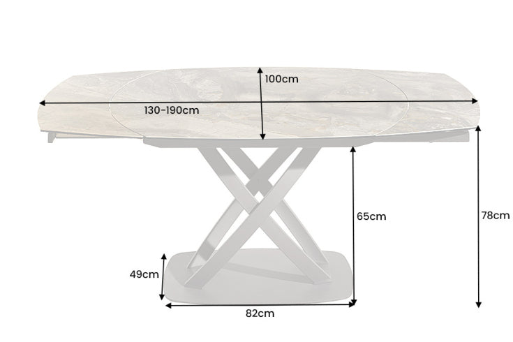 Dimensions de la table