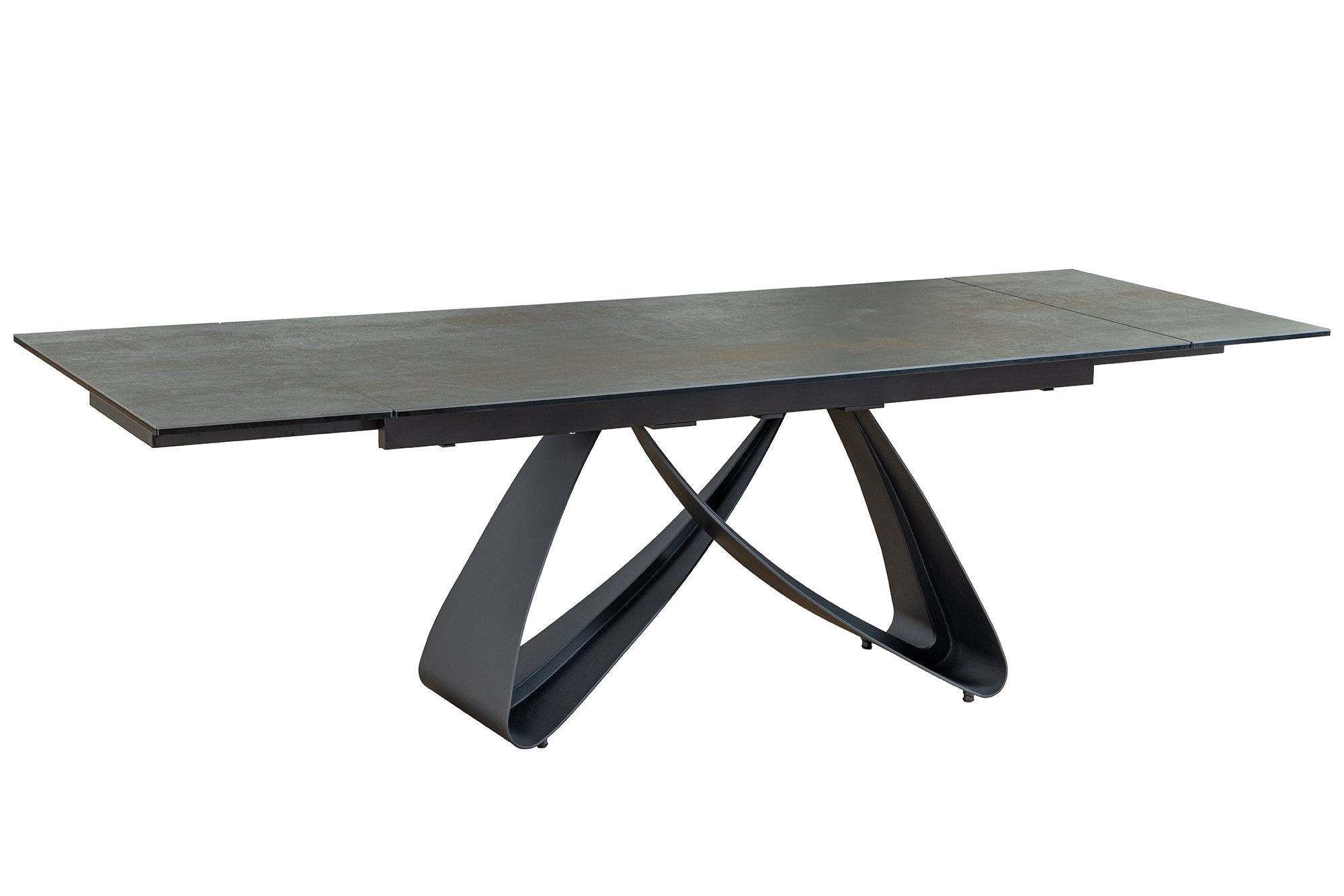 Table à manger extensible INFINITY 180-260cm rouille céramique marbre métal noir