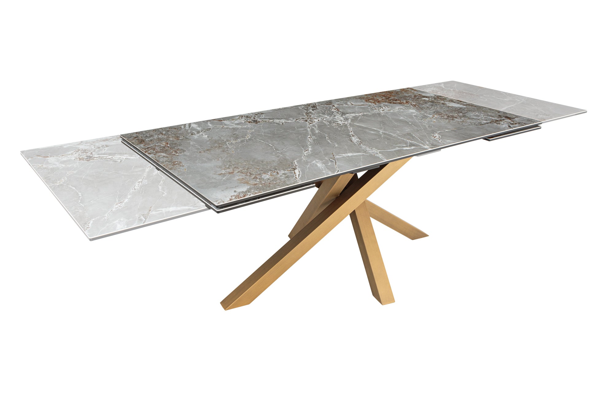 Table à manger extensible MARVELOUS 180-220-260cm gris cuivre rouille céramique fabriquée en Italie