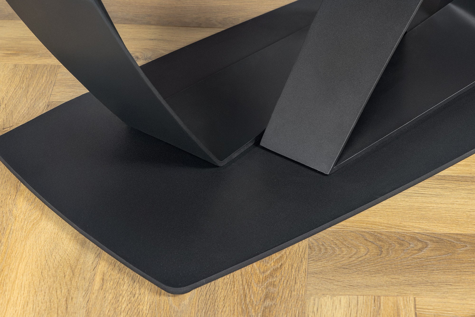 Table à manger extensible PAPILLON 180-260cm taupe céramique marbre métal noir
