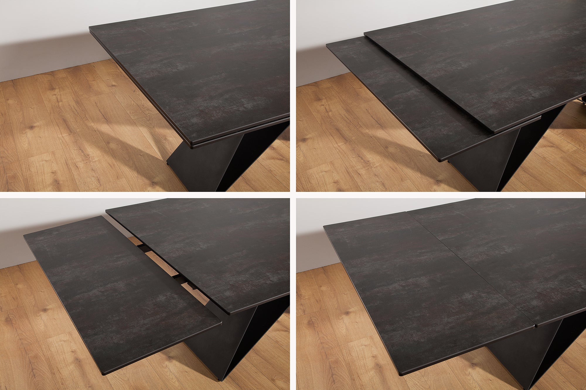Table à manger extensible PROMETHEUS 180-220-260cm en céramique de lave fabriquée en Italie