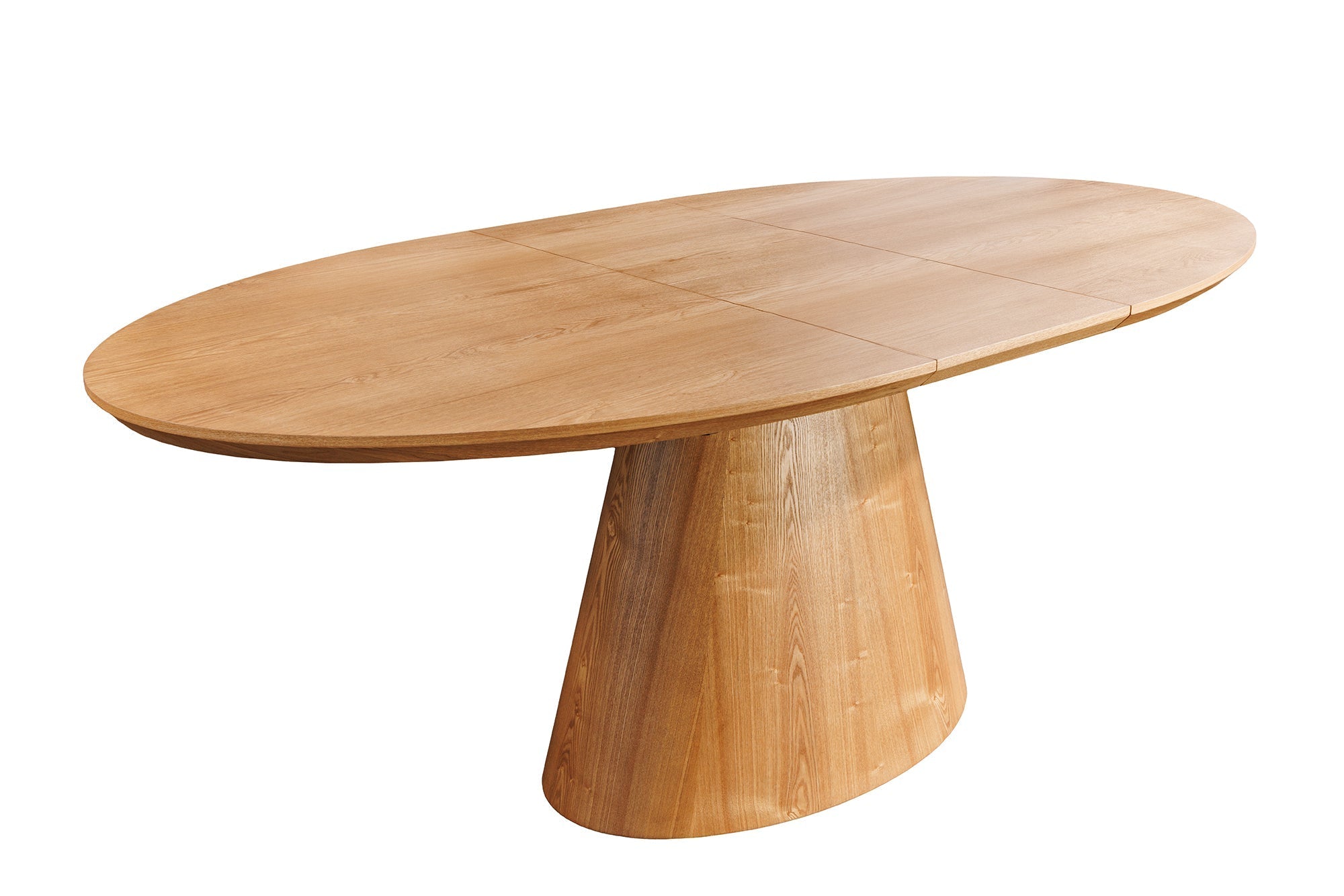 Table à manger extensible UNIQUE 160-200cm en bois de chêne naturel avec piètement colonne