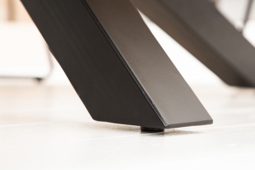 GALAXIE mesa de comedor industrial maciza 160cm madera de mango estructura en forma de estrella