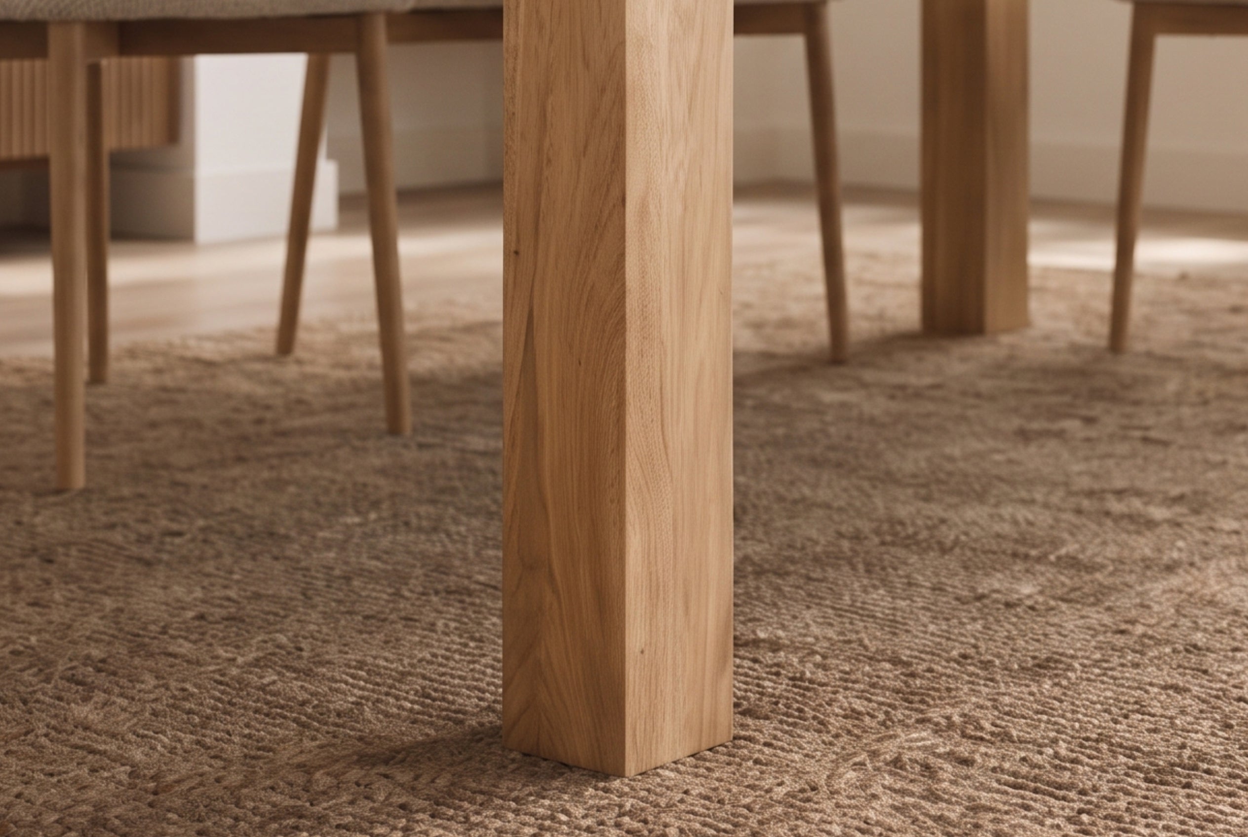 Table à manger massive MAKASSAR 160cm en manguier naturel finition crème laquée rectangulaire