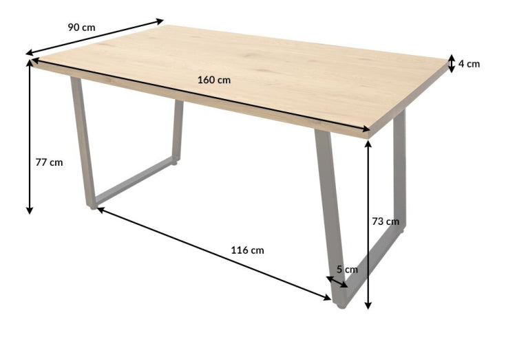 Dimensiones de la mesa