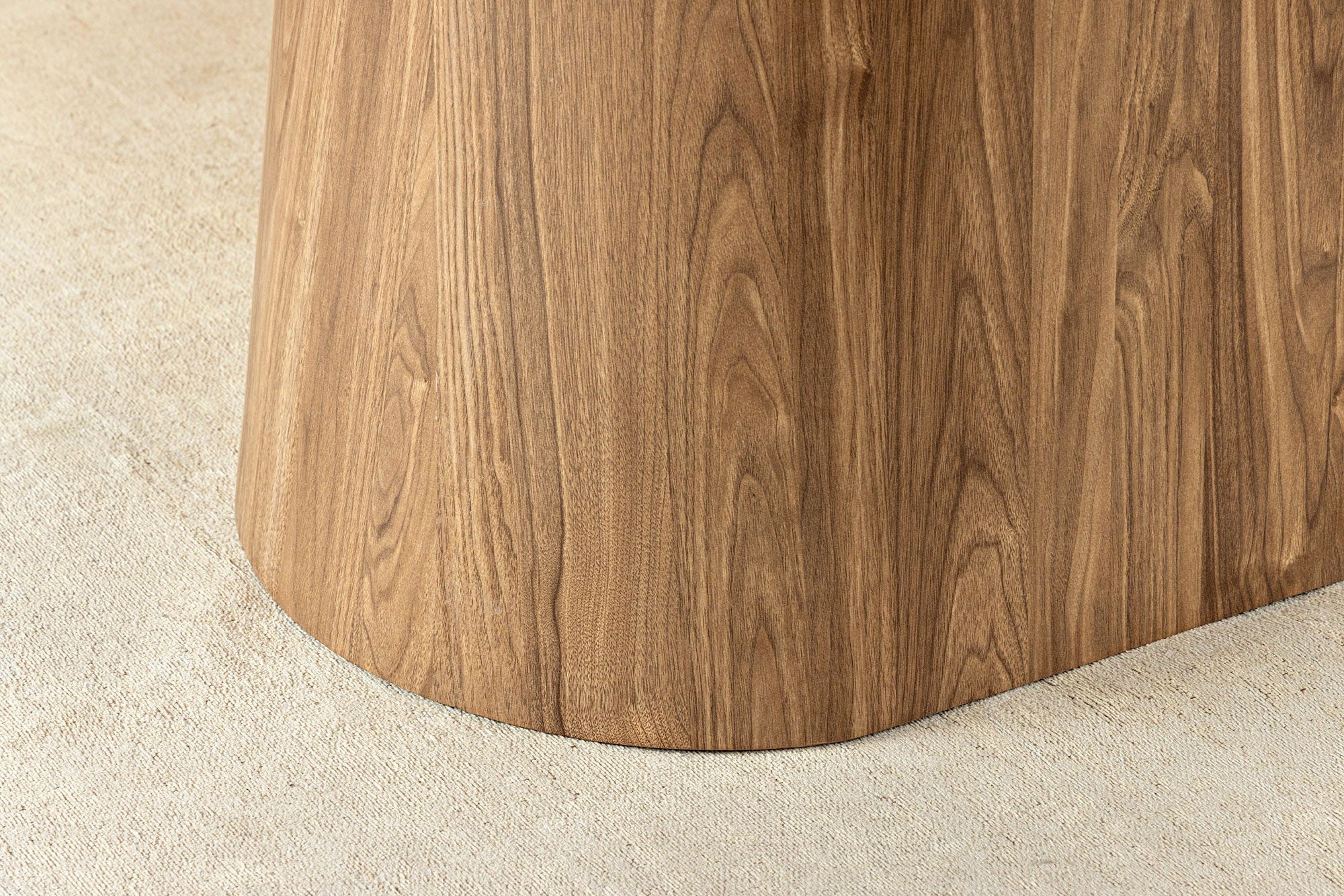 Table à manger ovale UNIQUE 200cm gris marron céramique piétement noyer
