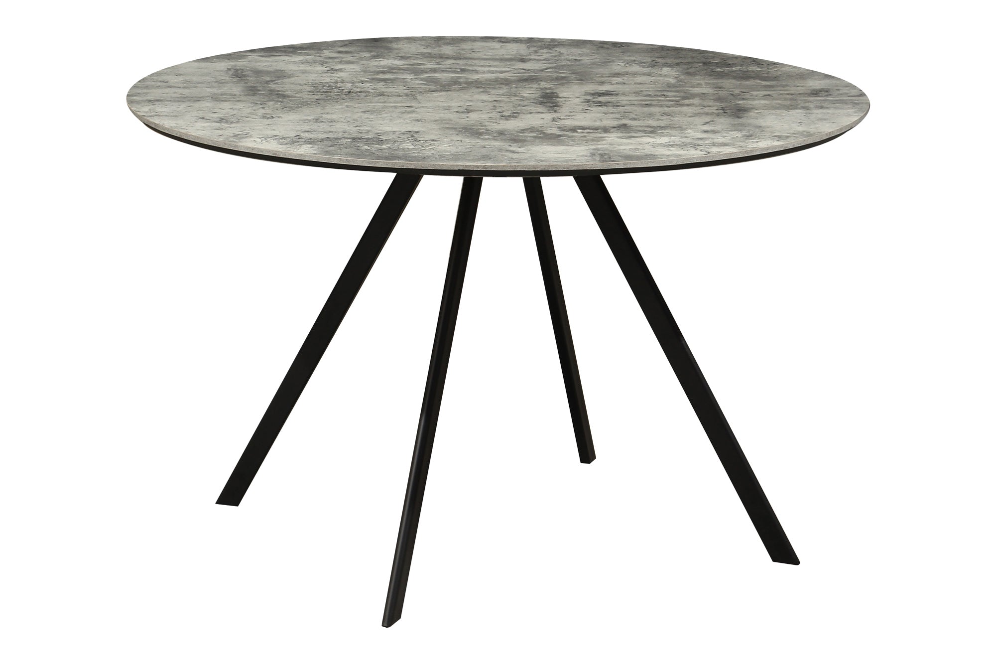 Table à manger ronde ATELIER 120cm béton gris design métal noir