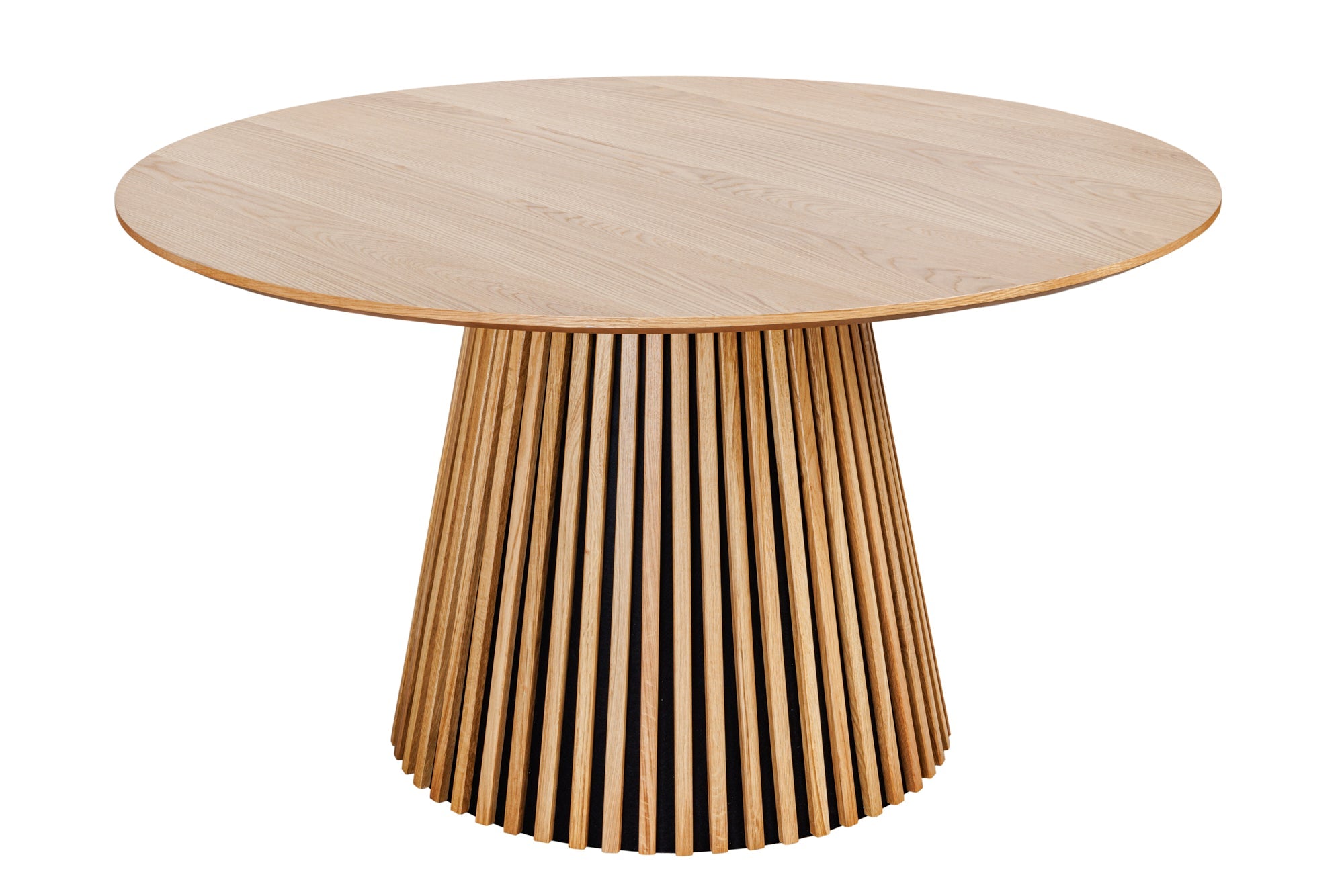 VALHALLA WOOD Mesa de comedor redonda de 140 cm con patas de roble natural