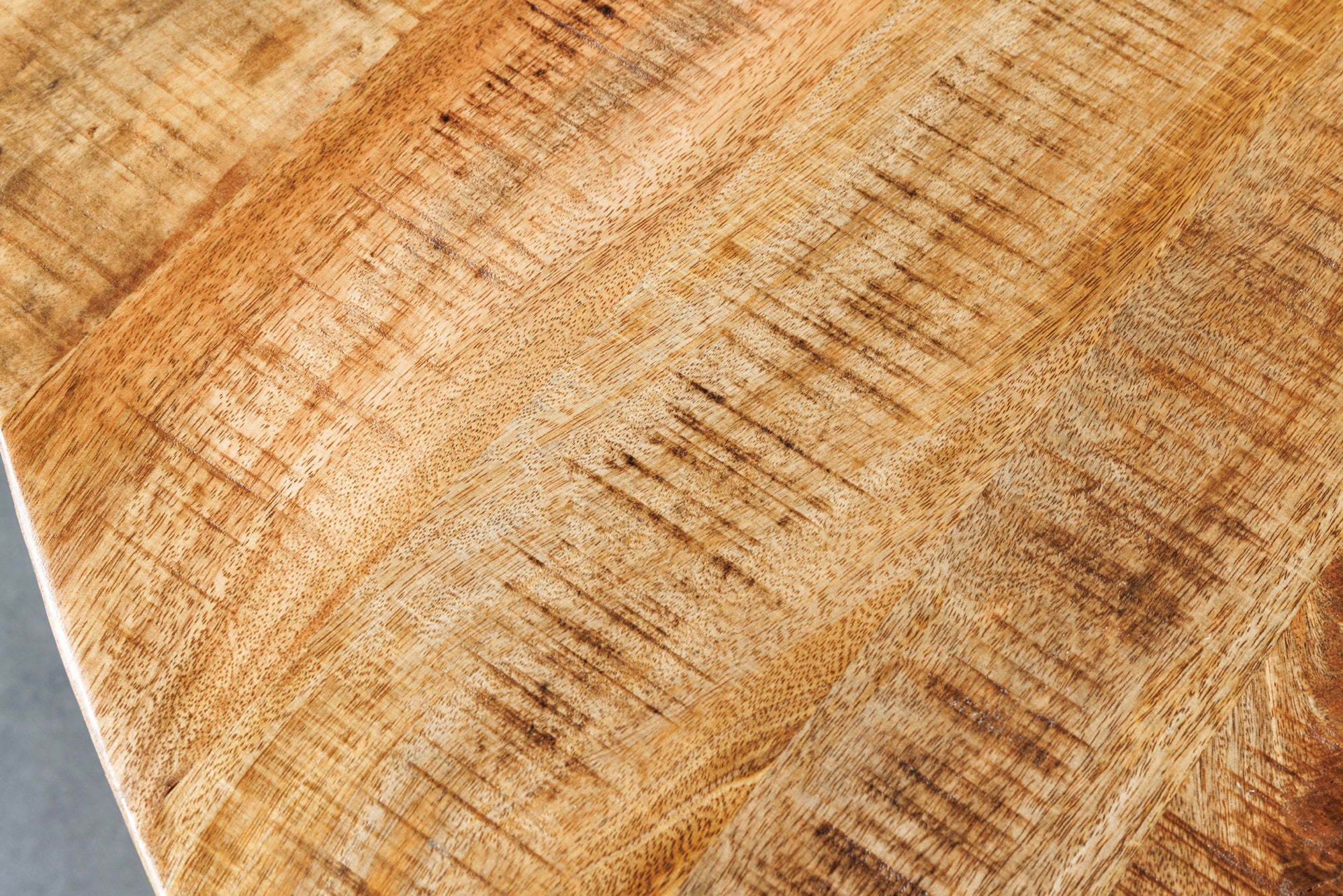 Mesa de comedor maciza IRON CRAFT 145cm redonda madera de mango natural metal diseño industrial