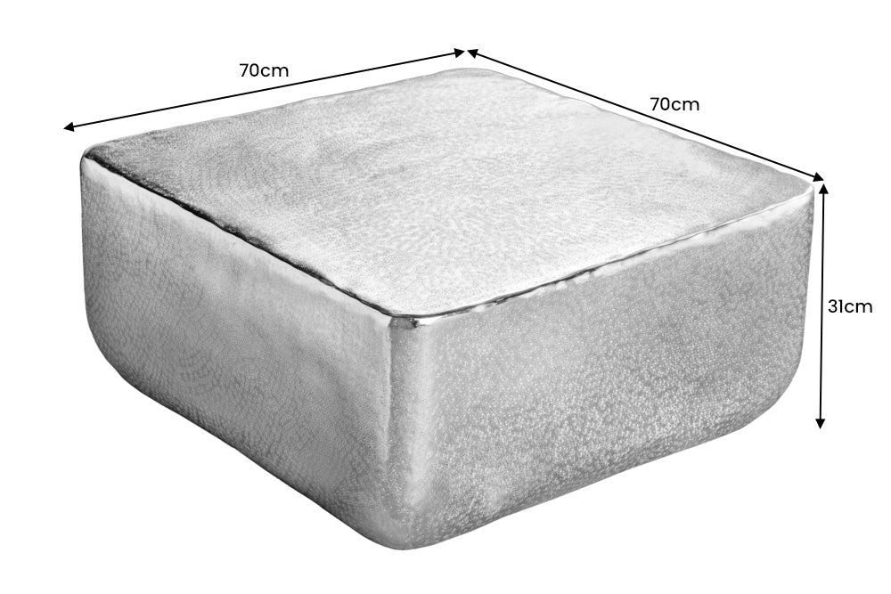 Table basse design UNIT 70cm en métal doré martelé fait main