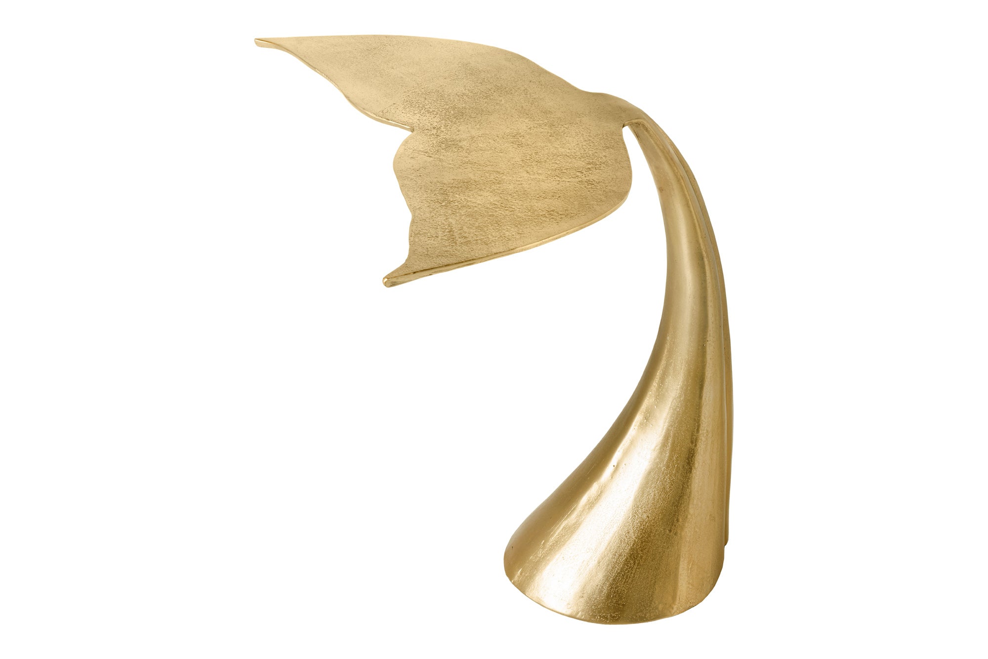 WILDLIFE diseño de aleta de ballena mesa de café 70cm hecho a mano de metal dorado