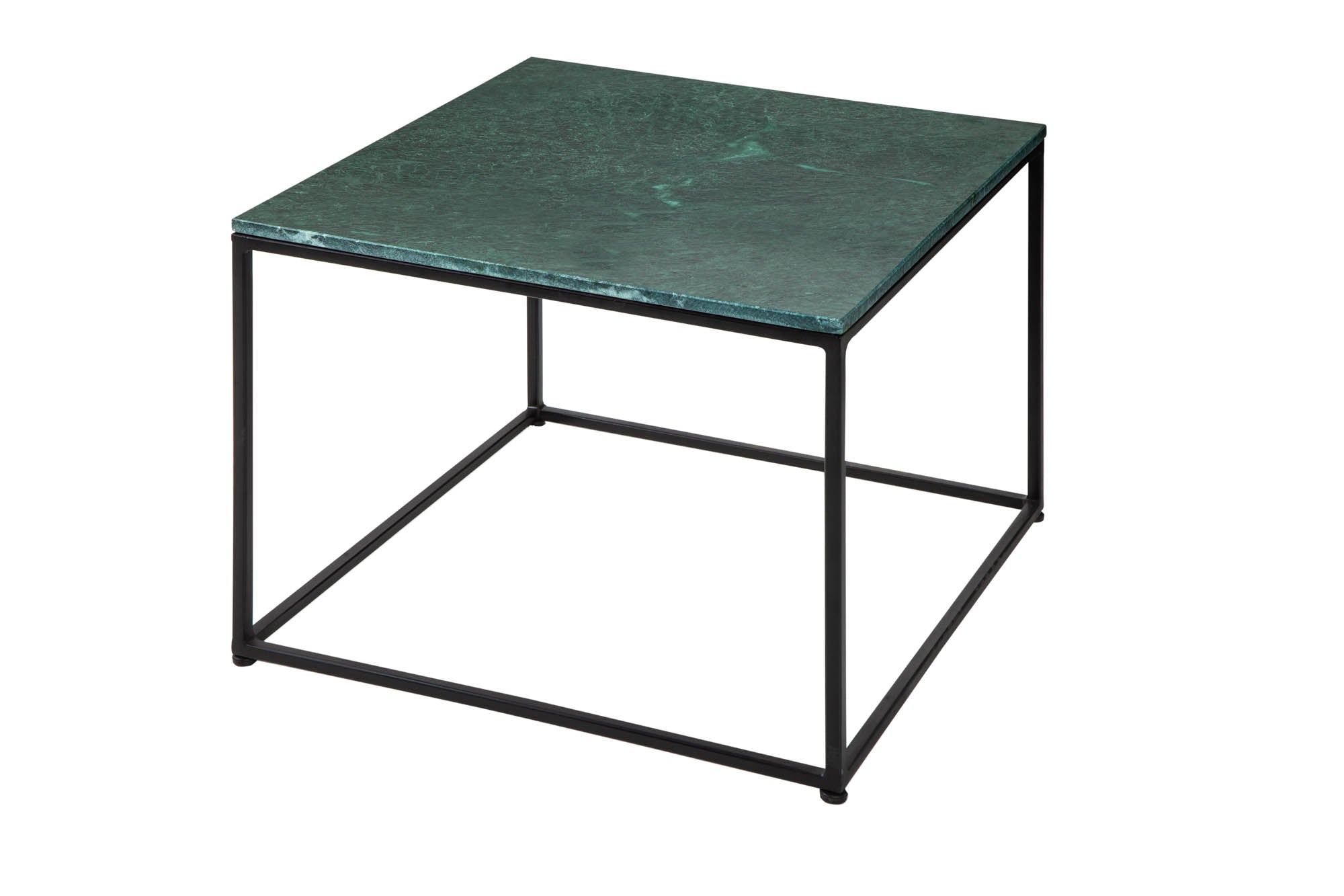 Table basse élégante ELEMENTS 50cm verte avec plateau en marbre poli